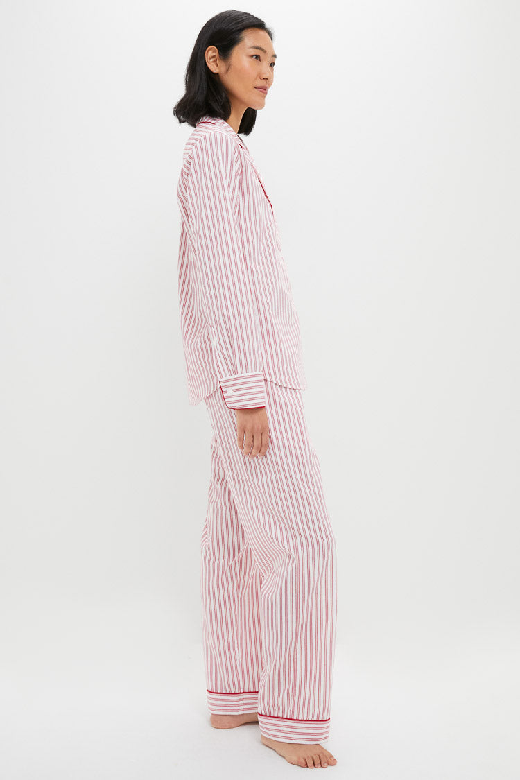 Antique Red Ticking Long Sleeve Pants Set-Get Girly