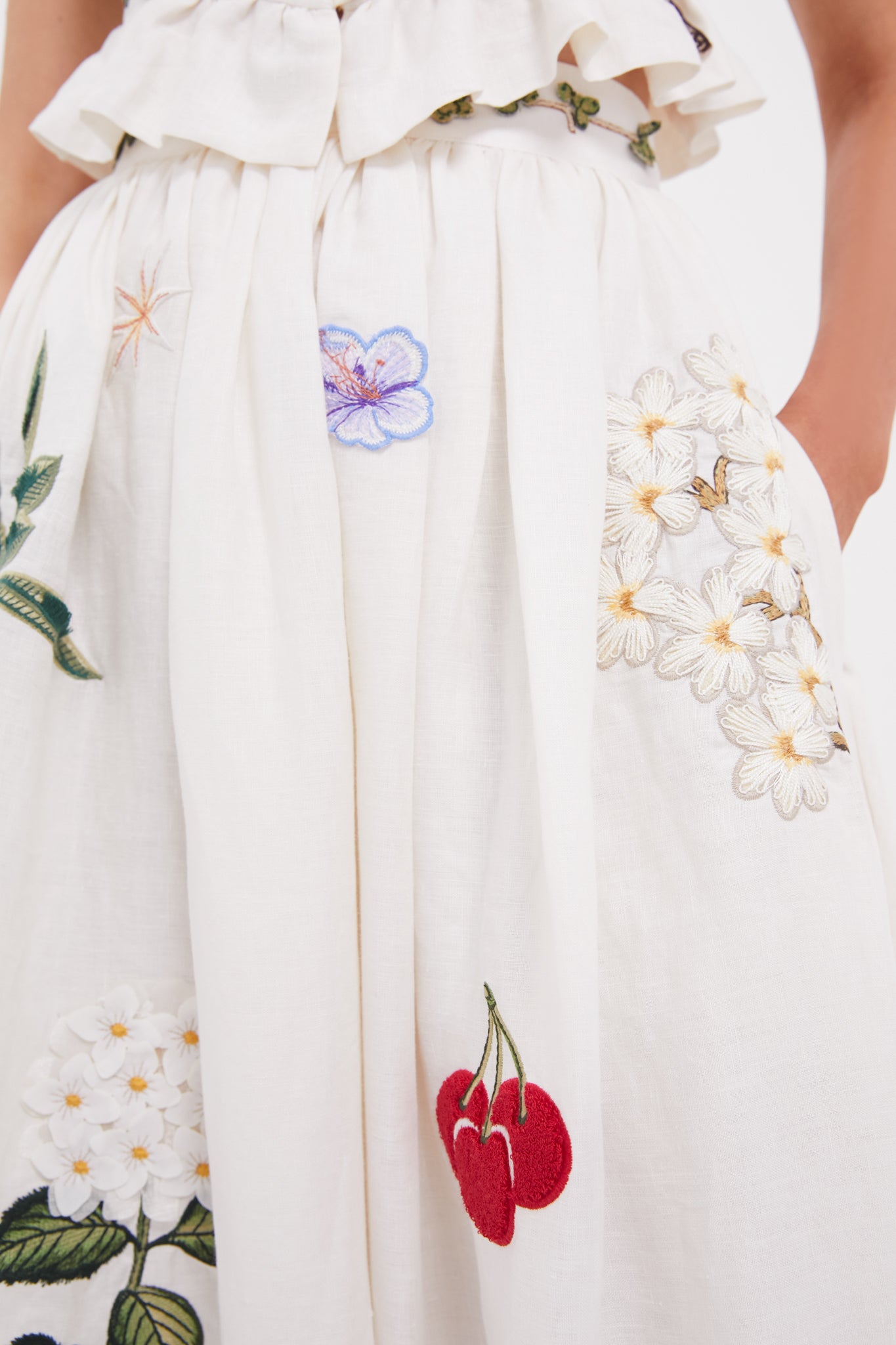 Wild Tangelo Embroidered Applique Maxi Skirt-Get Girly