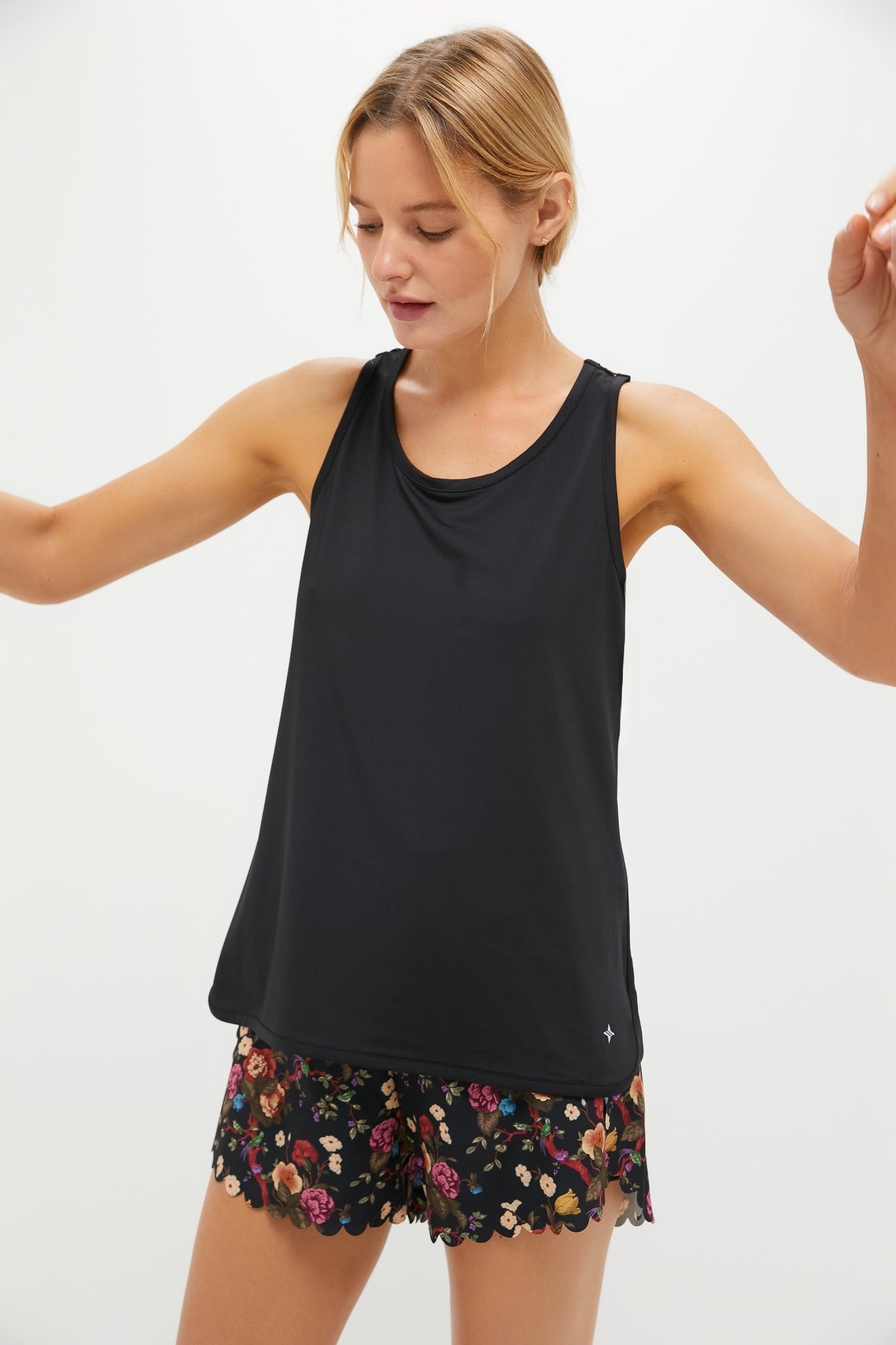 Black Cane Performance Jersey Ellen Racerback Tank-Get Girly