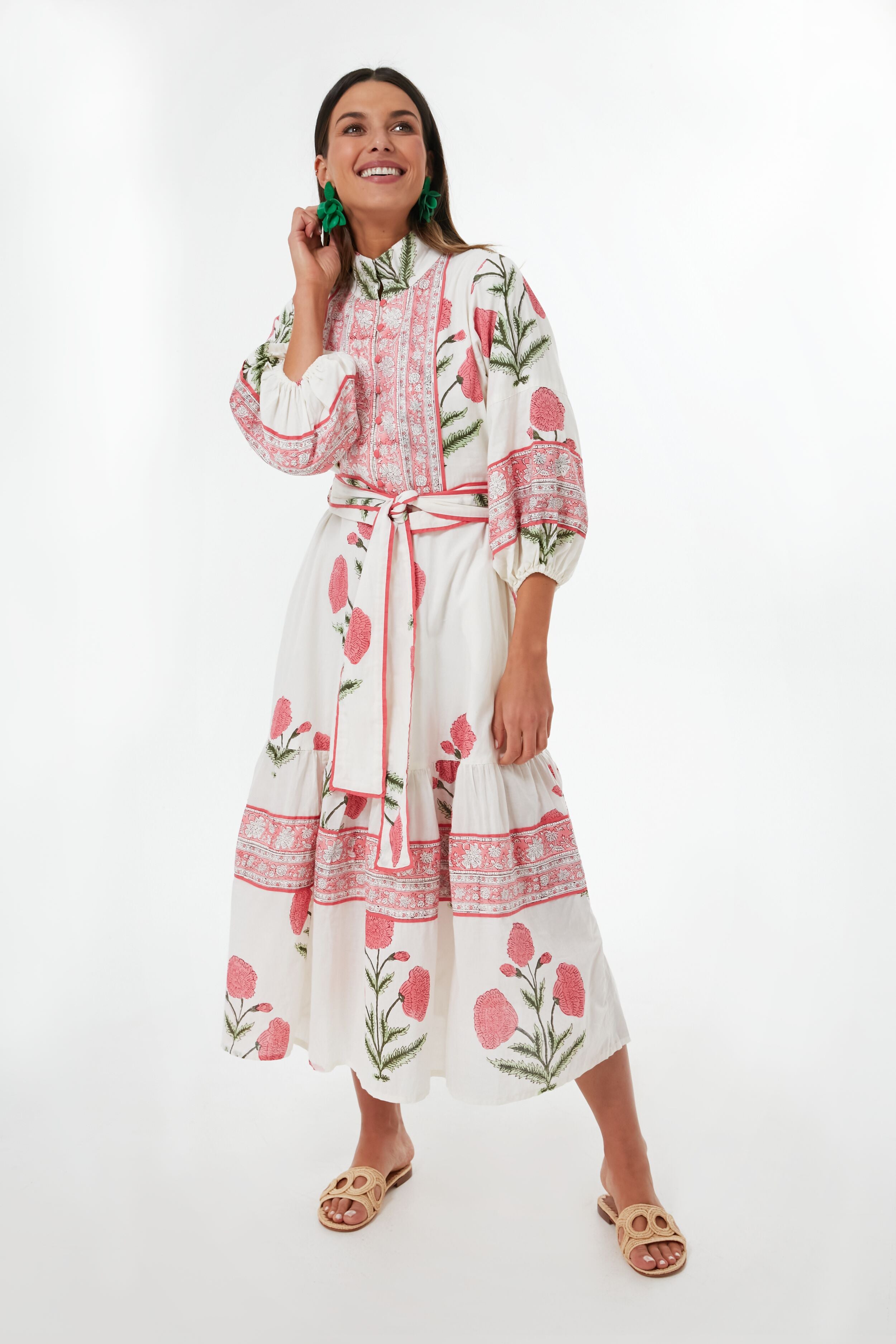 Exclusive Rosy Marigold Flounce Dress-Get Girly