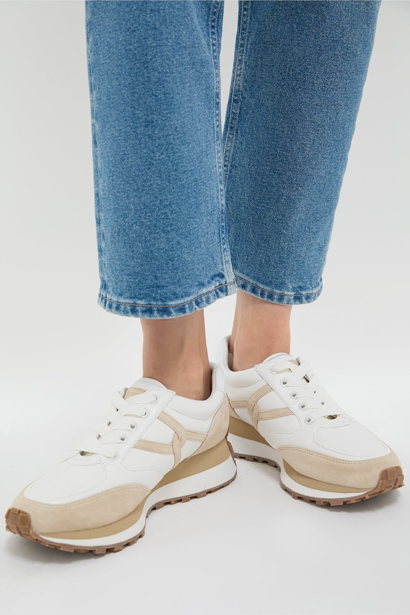 Coconut and Ecru Valentina Sneakers-Get Girly