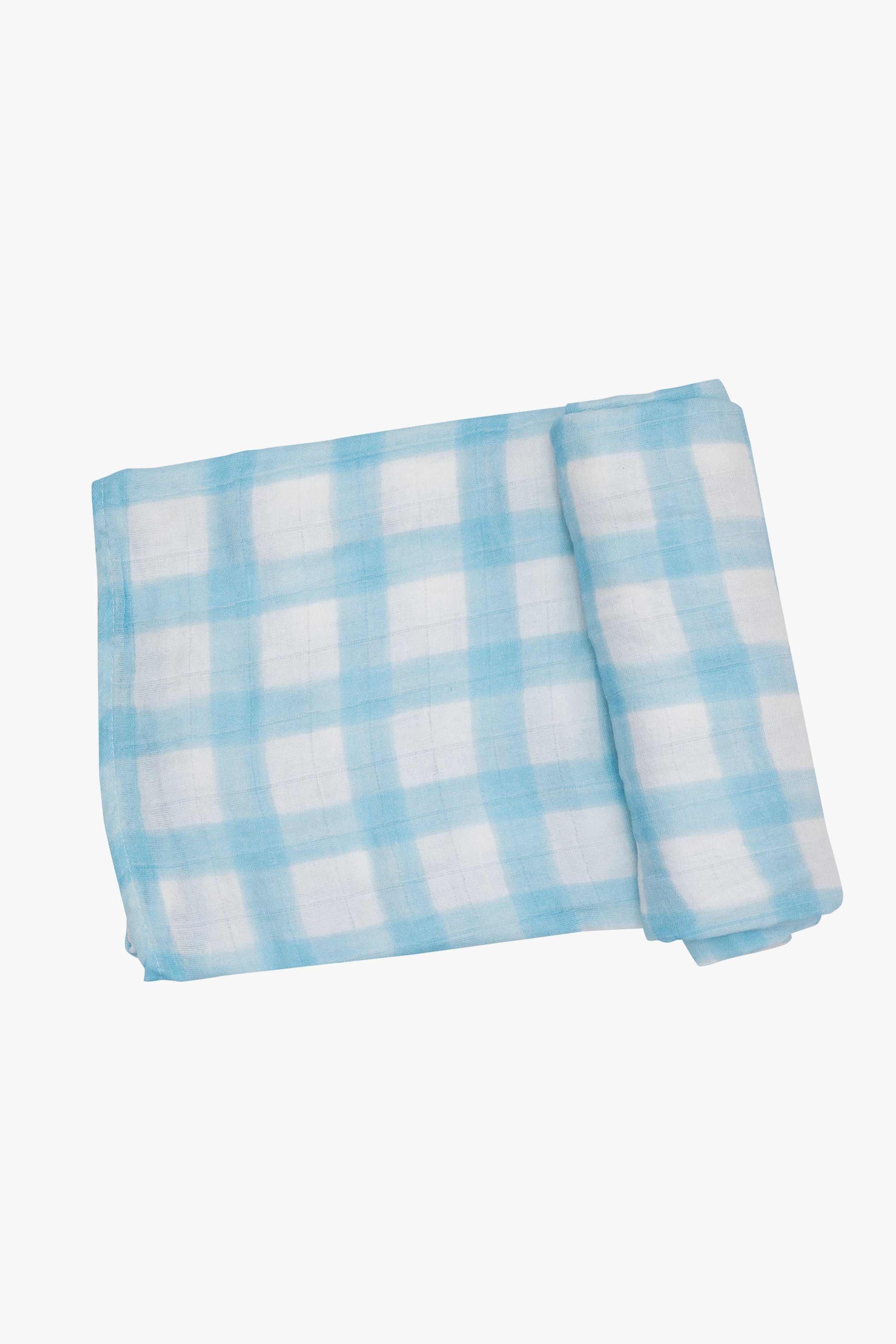 Blue Painted Gingham Swaddle-Get Girly
