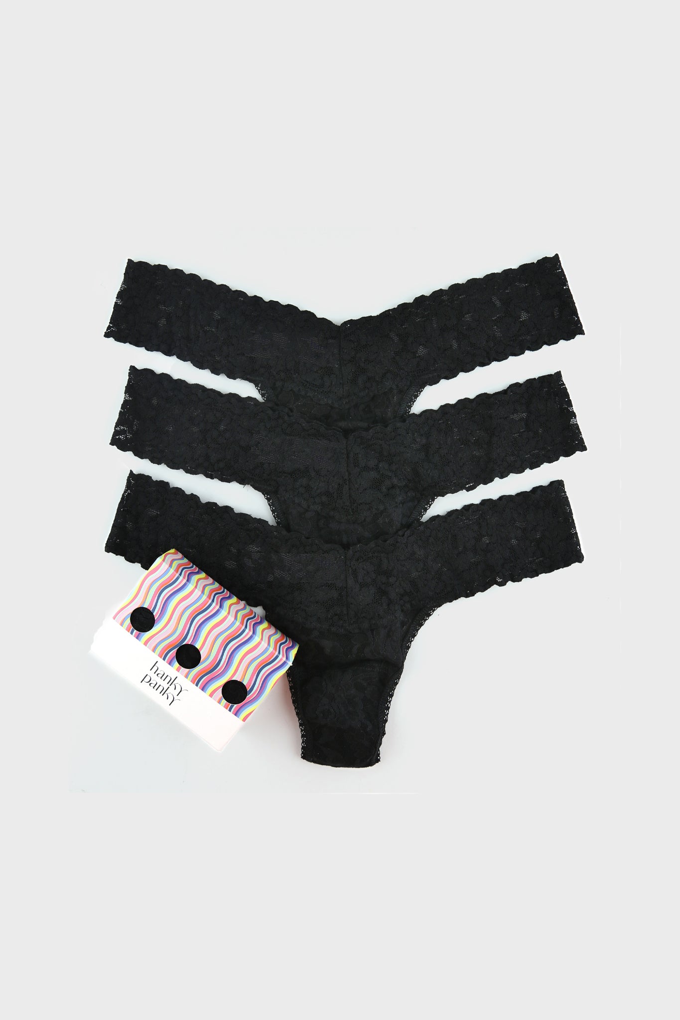 Black Low Rise Thong 3 Pack-Get Girly