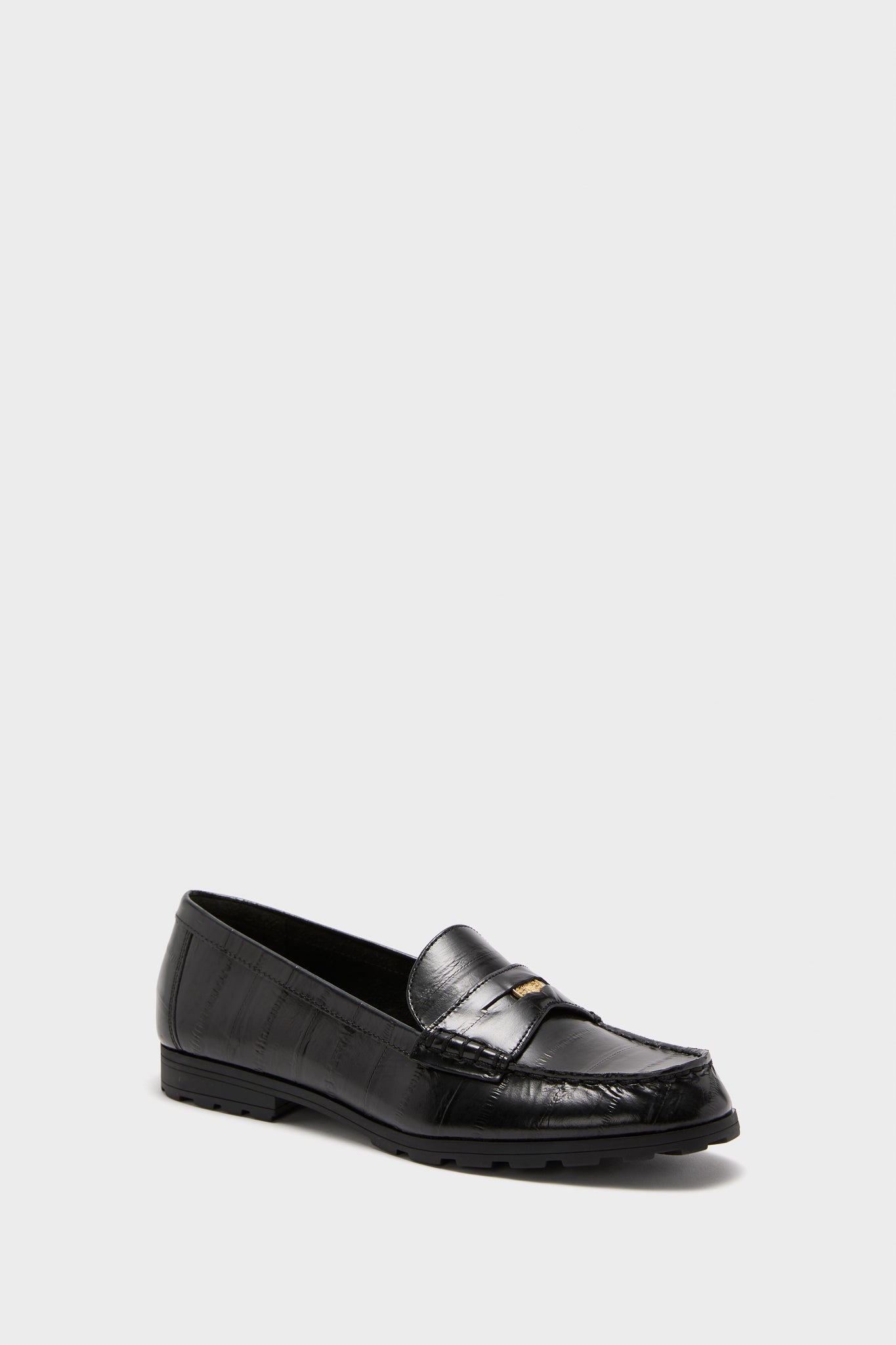 Black Penny Lug Loafers-Get Girly