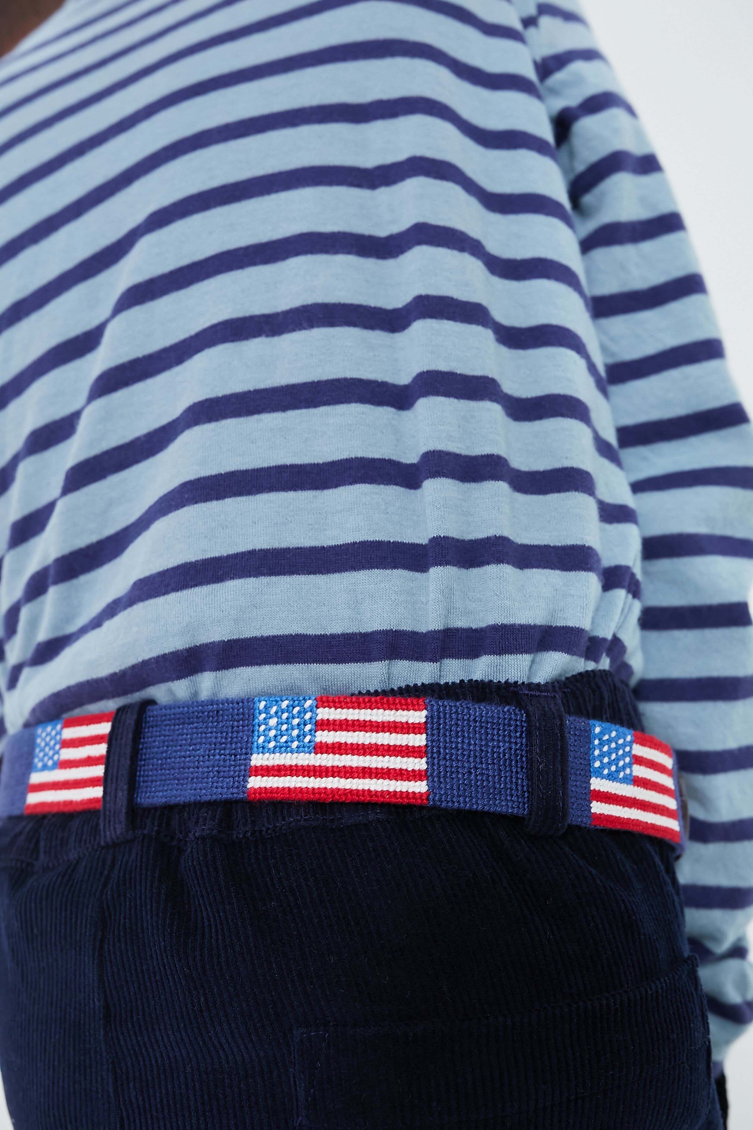 Navy American Flag Needlepoint Childrens Belt-Get Girly