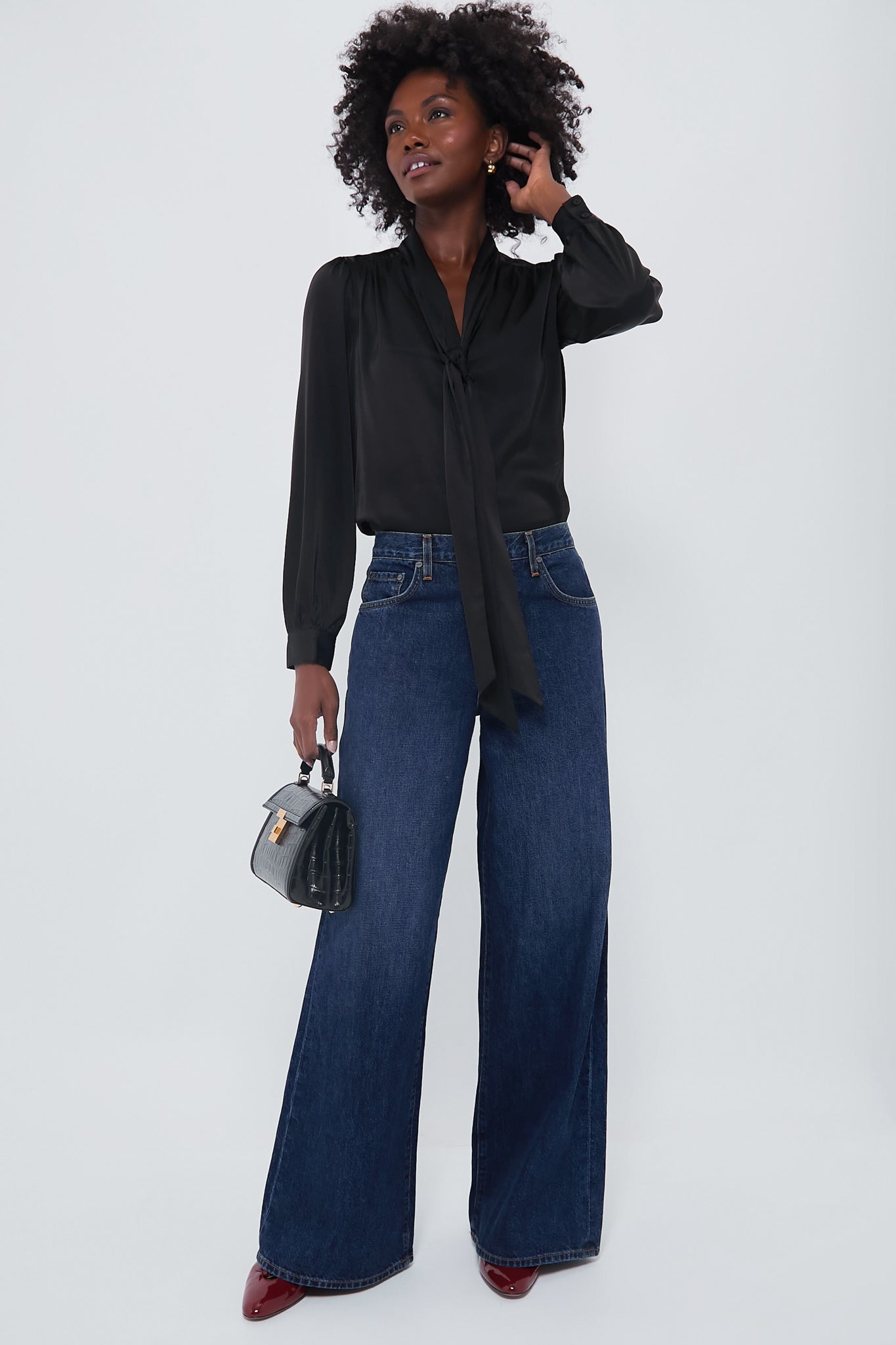 Black Croc Paris Bag-Get Girly