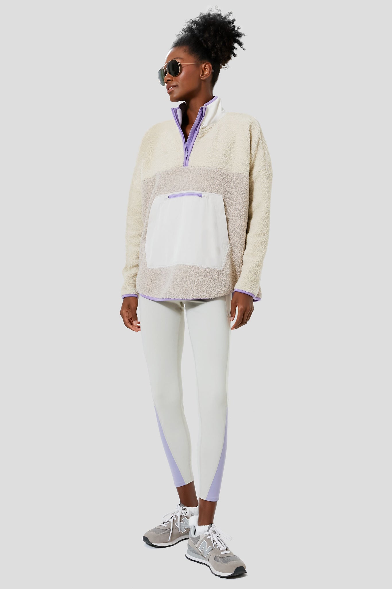 Gray and Lilac Fleece Cady Quarter Zip-Get Girly