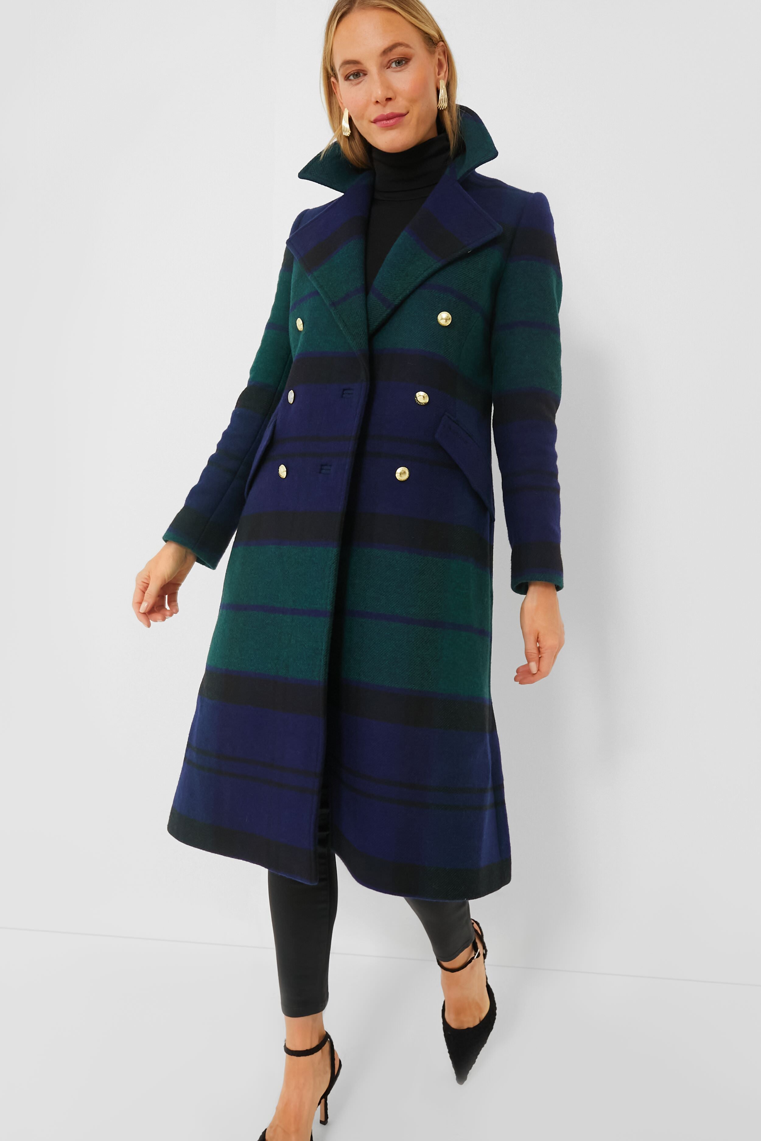 Black and Sage Tartan Marlene Wool Jacket-Get Girly