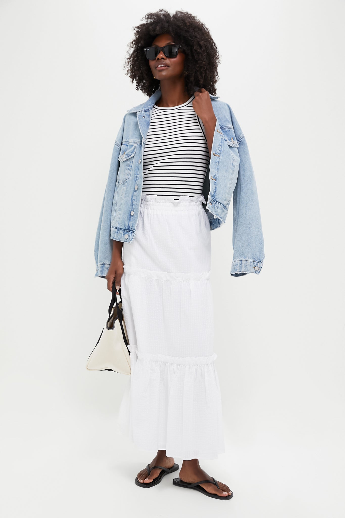 White Seersucker Prado Skirt-Get Girly