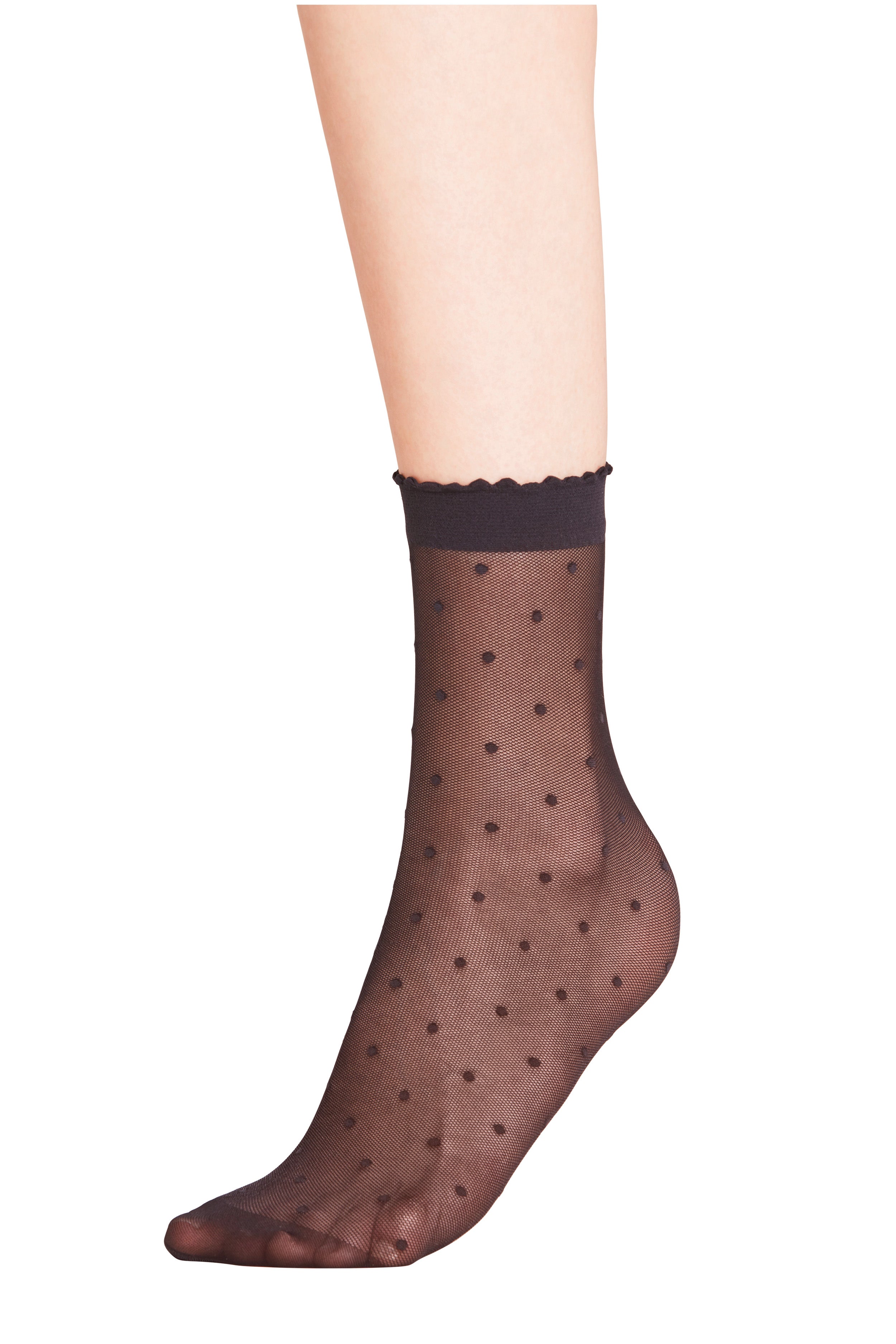 Black Sheer Polka Dot Socks-Get Girly