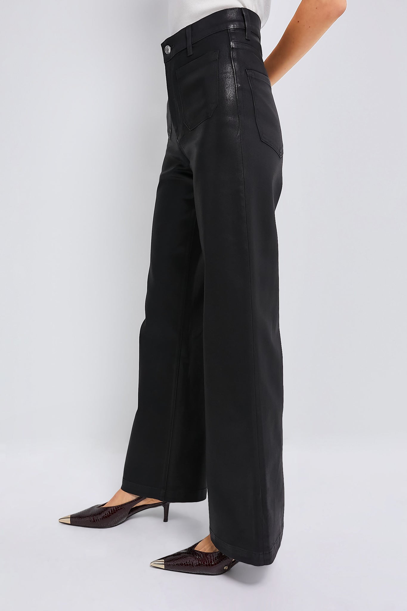 Black Coated Virginia Wideleg-Get Girly