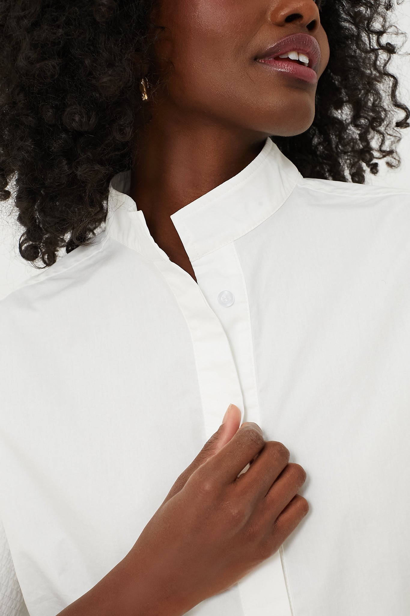 White Trapunto Stitch Sofia Shirt-Get Girly