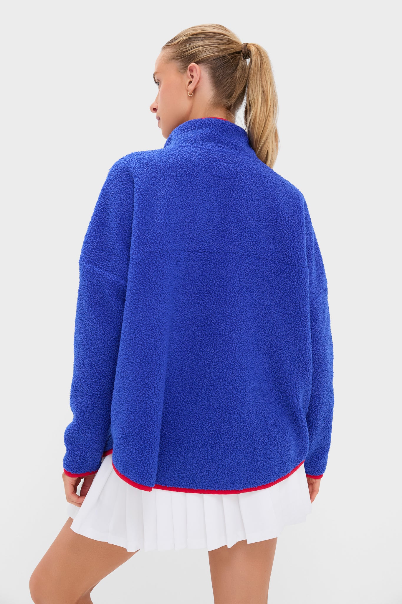 Blue and Red Fleece Cady Quarter Zip-Get Girly