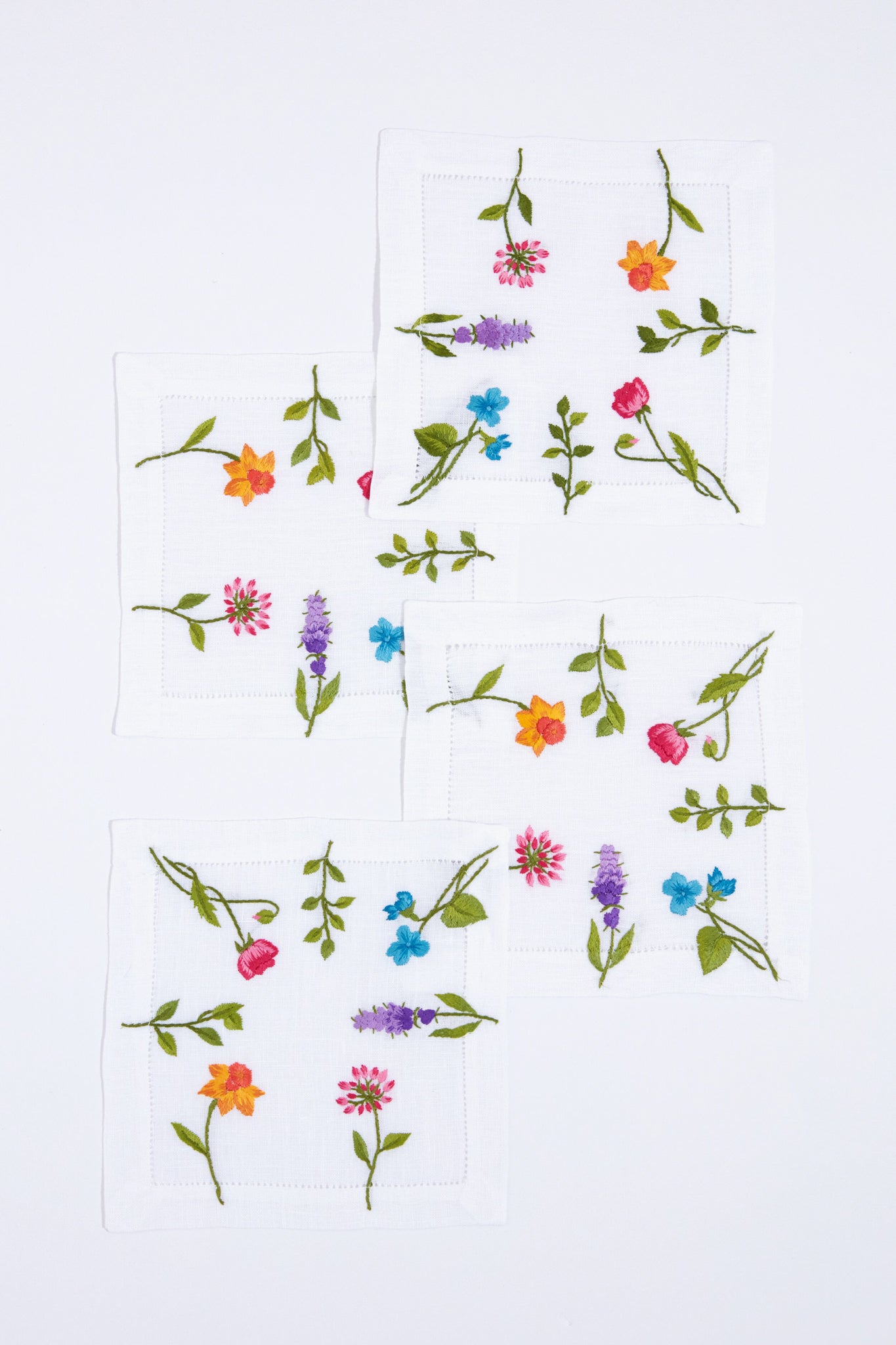 Multi Floral Cocktail Napkins Set of 4-Get Girly