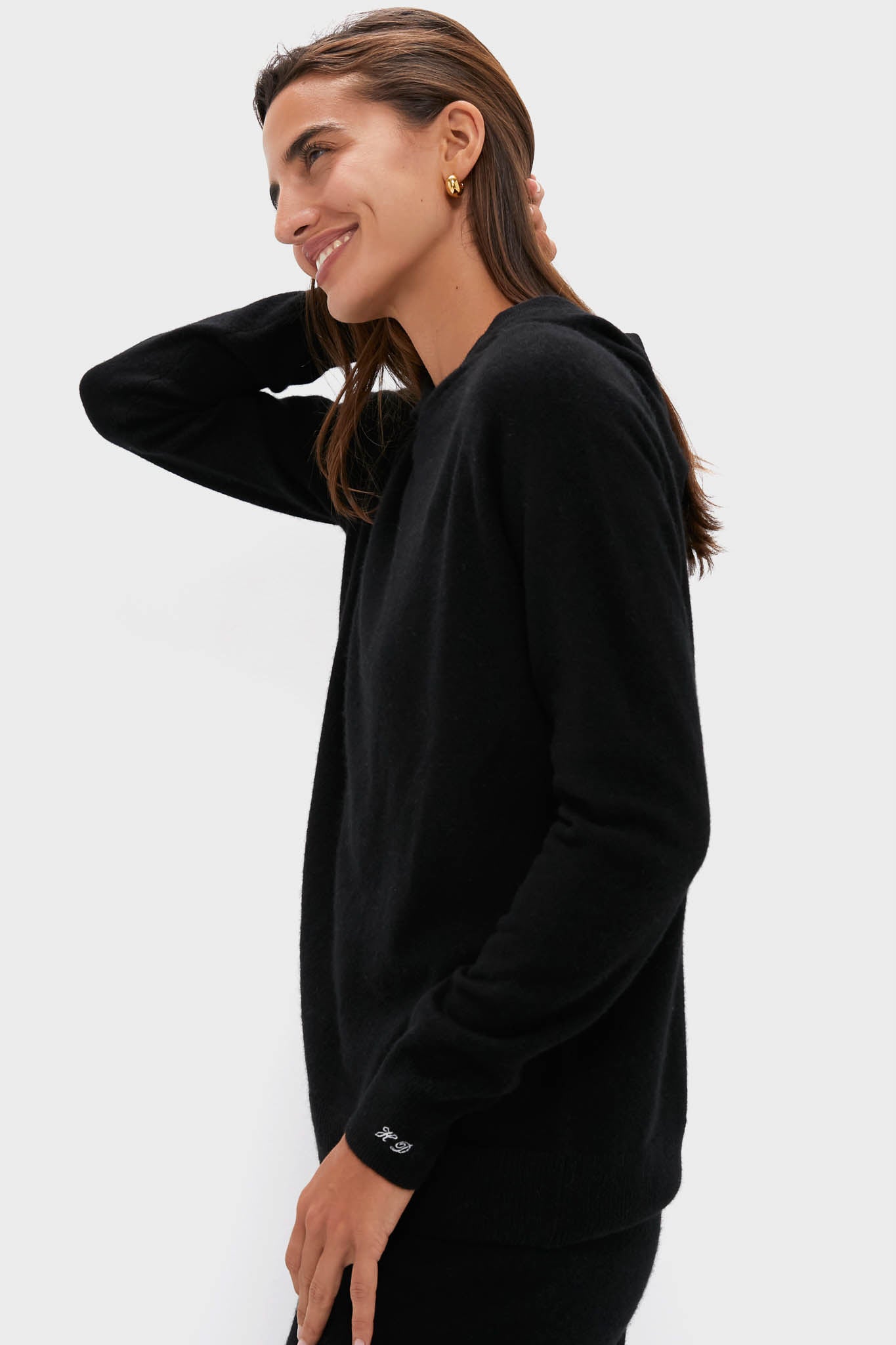 Black Cashmere Jane Hoodie-Get Girly