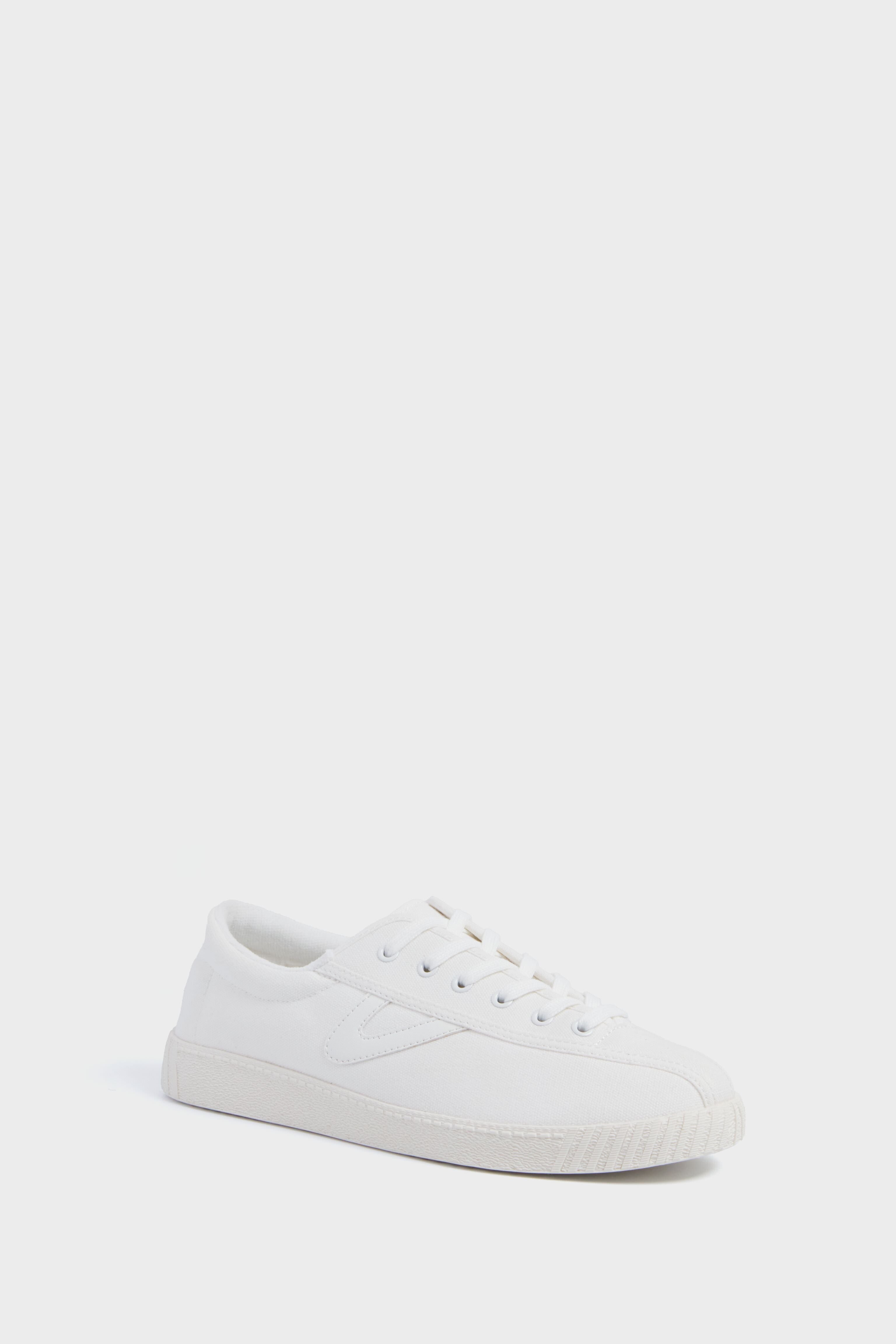 Women's White Nylite Canvas Sneakers-Get Girly