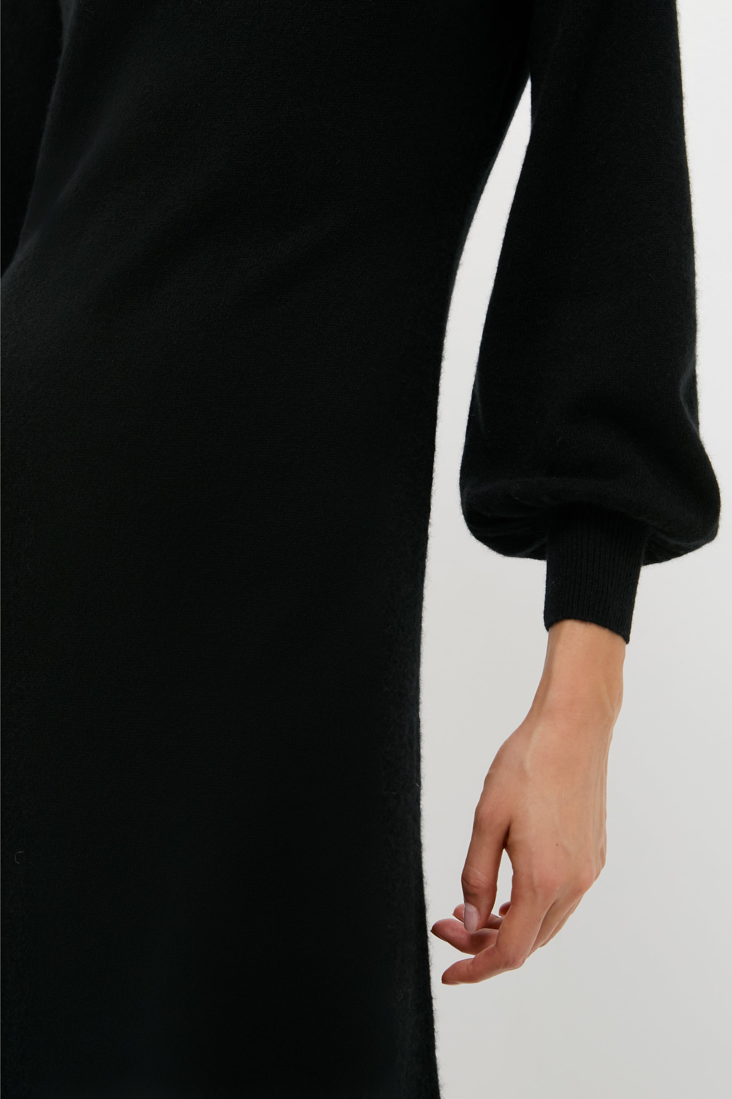 Black Cashmere Turtleneck Maxi Dress-Get Girly