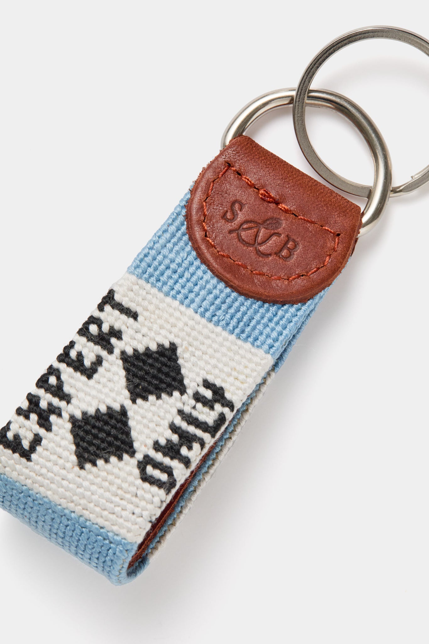 Double Black Diamond Needlepoint Key Fob-Get Girly