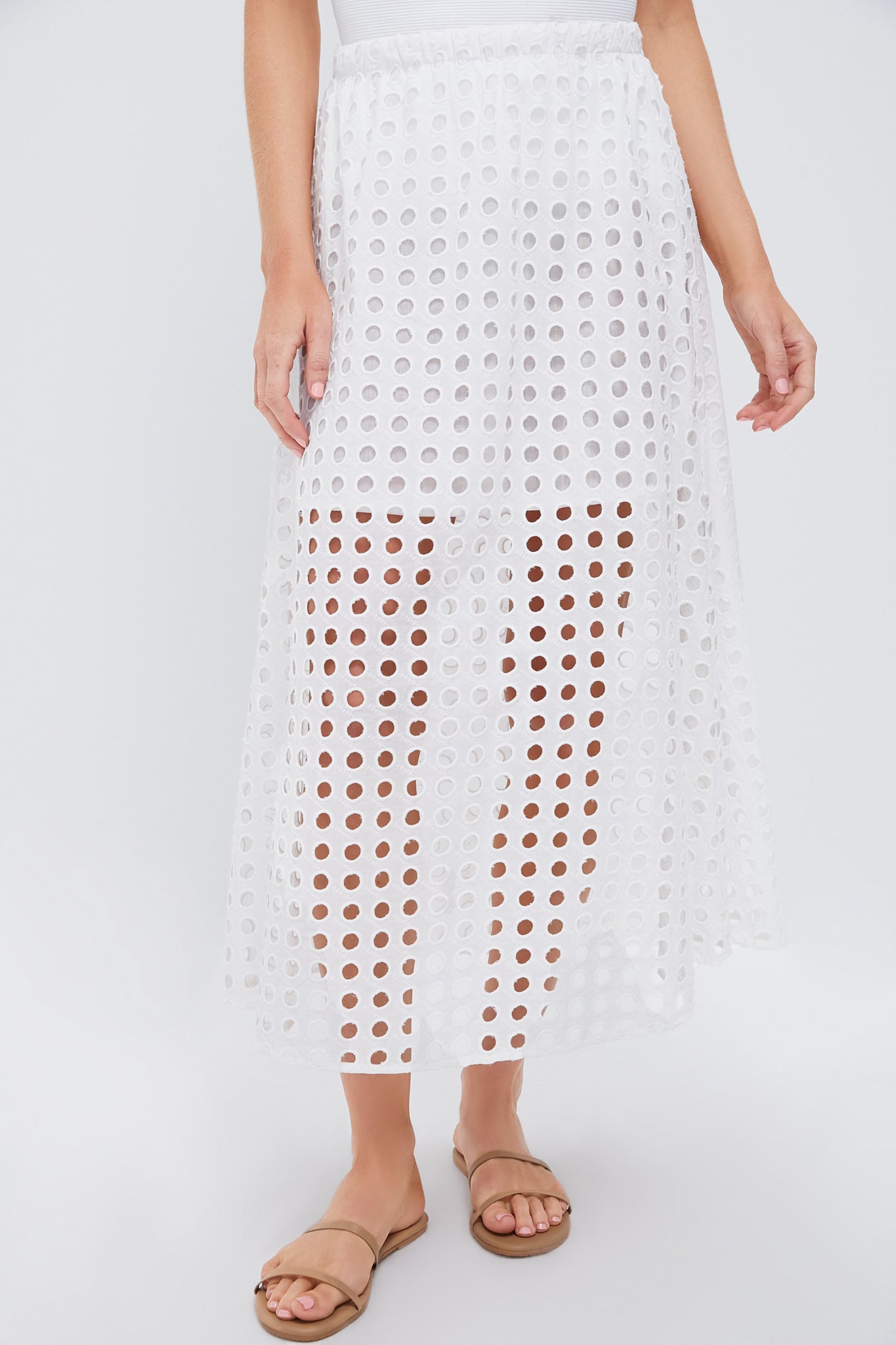 White Cotton Eyelet Eve Skirt-Get Girly