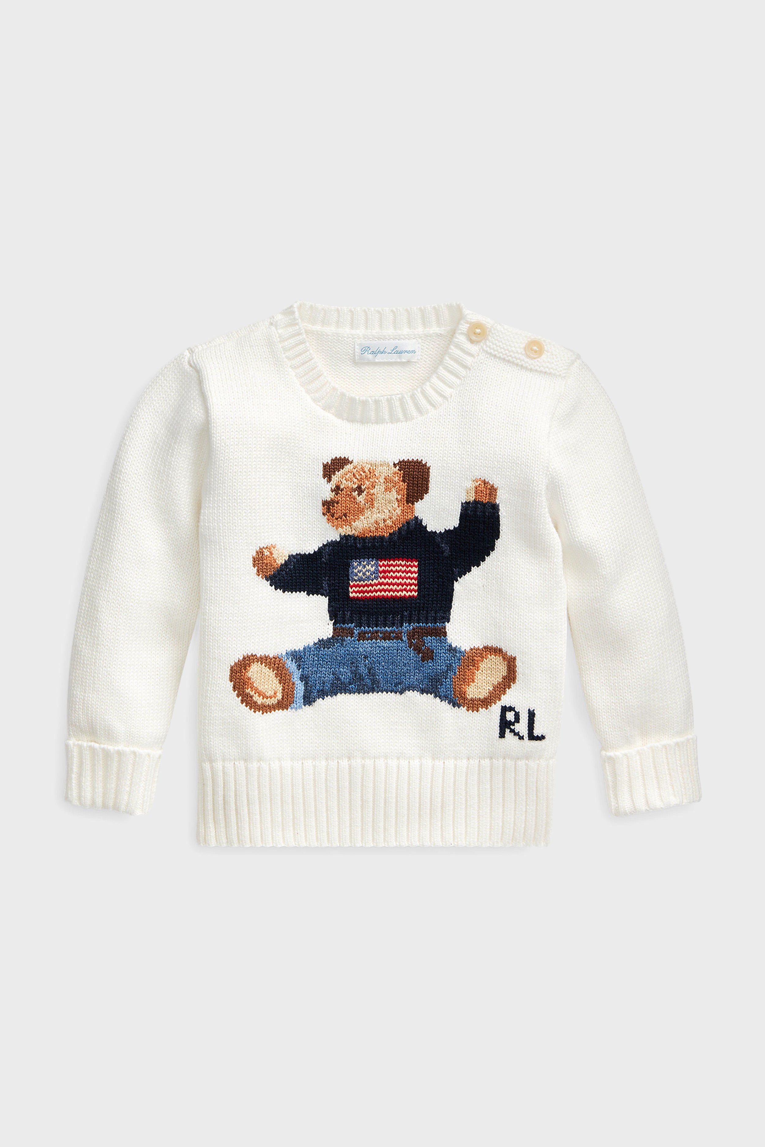Baby Polo Bear Cotton Sweater-Get Girly