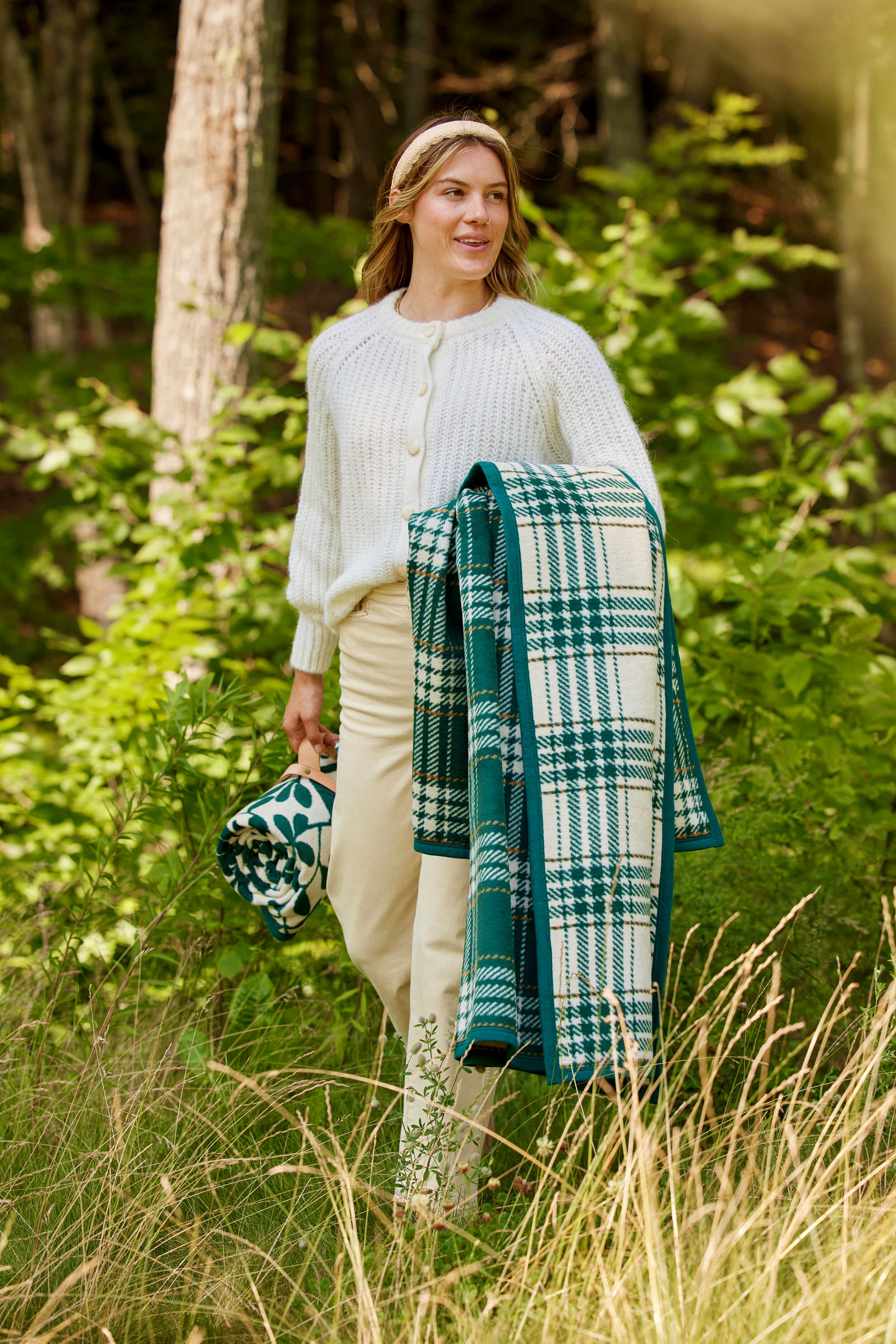 Autumn Plaid Evergreen Blanket-Get Girly