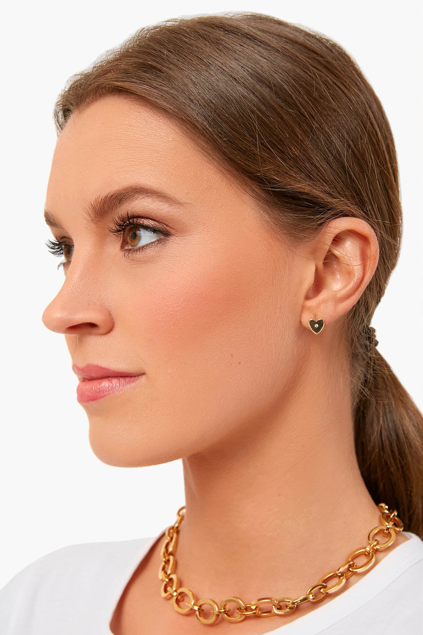 14K Gold Heart Studs-Get Girly