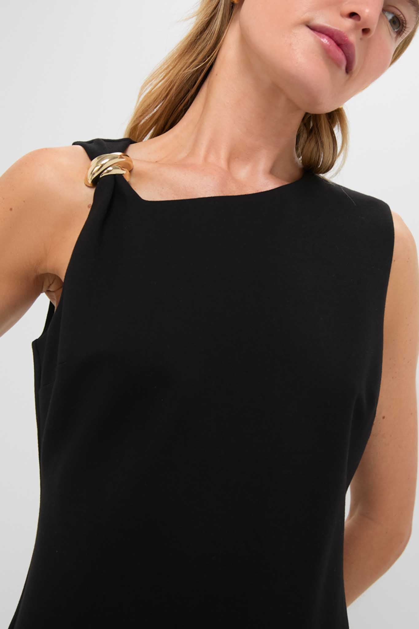 Black Asymmetrical Angelique Mini Dress-Get Girly