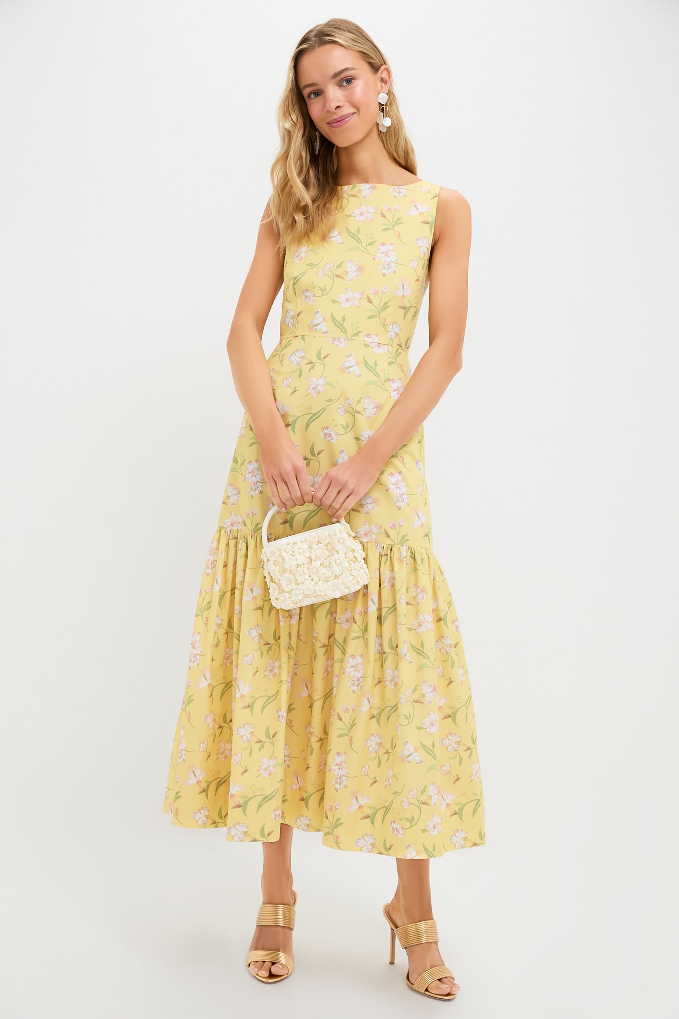 Yellow Hibiscus Low-Back Dress-Get Girly