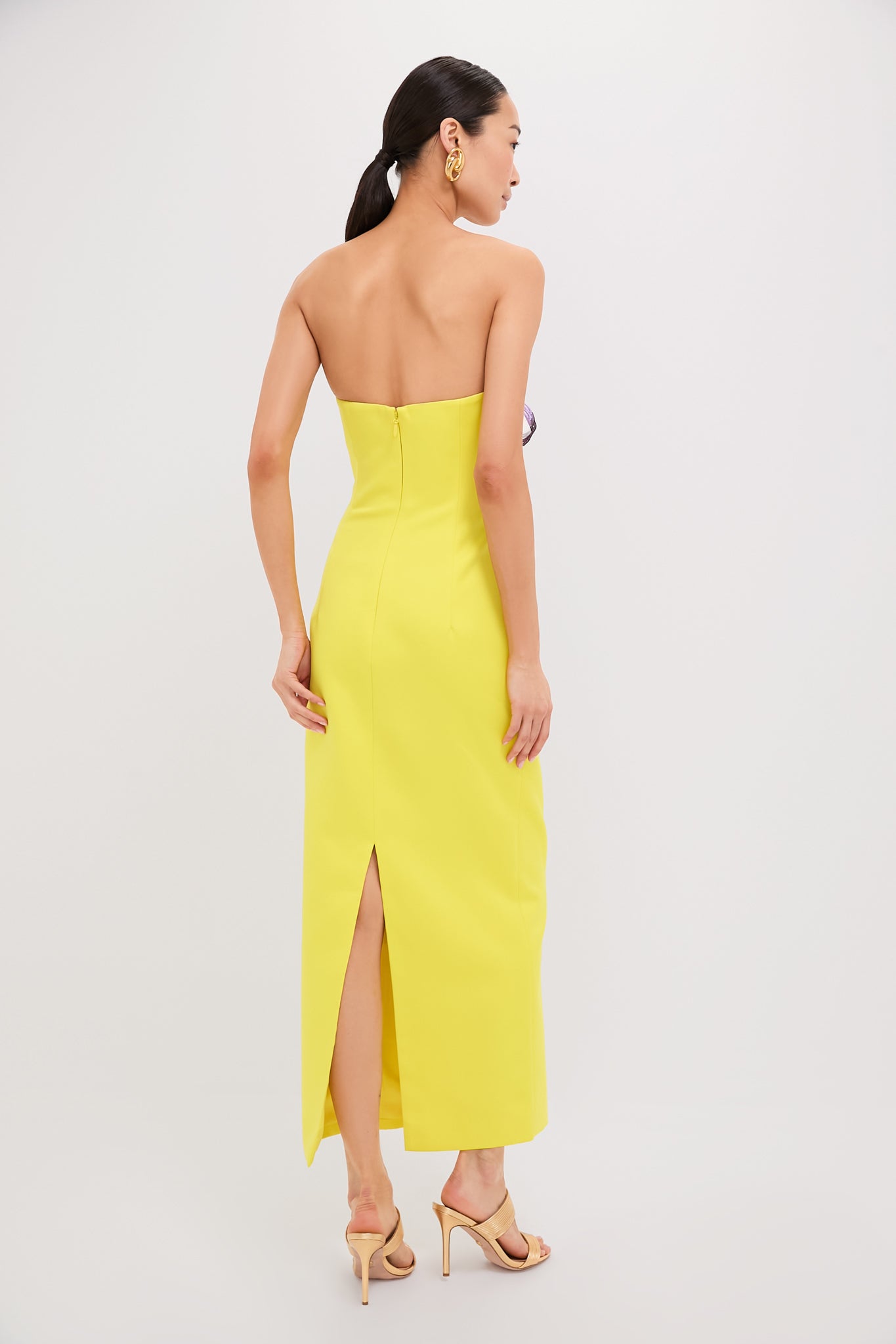 Yellow Iris Print Rayna Maxi Dress-Get Girly