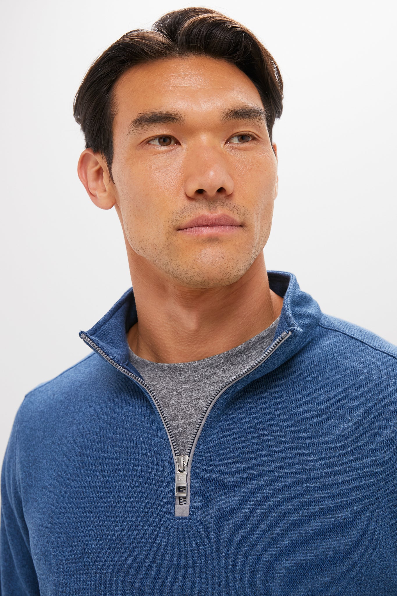 Blue Haze Crown Sweater Fleece Quarter Zip-Get Girly