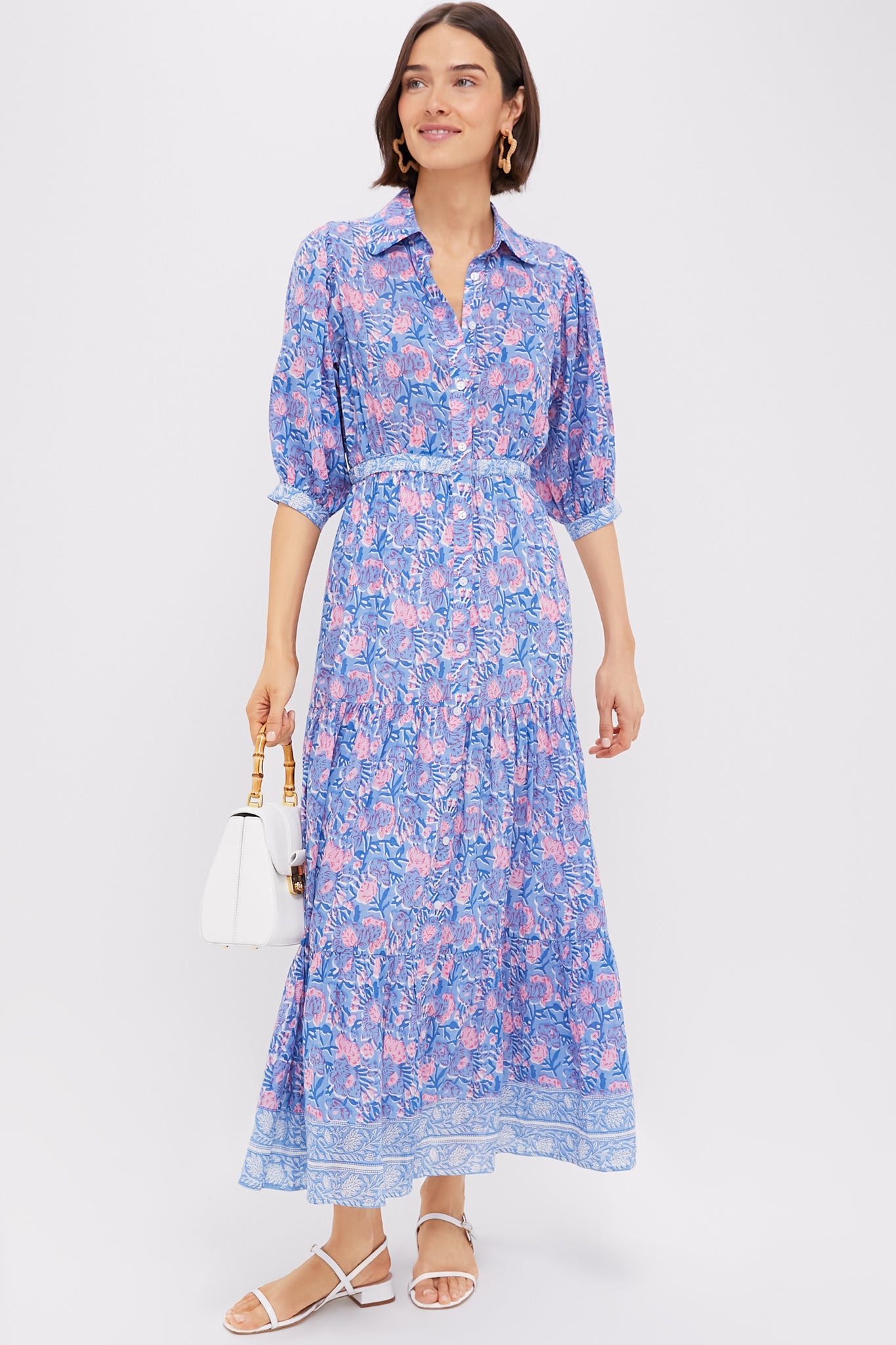 White Embossed Leather Evelyn Sandals-Get Girly