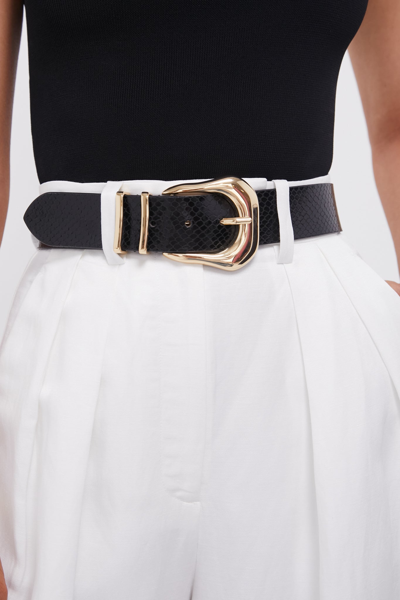 Black and Gold Koda Python Belt-Get Girly
