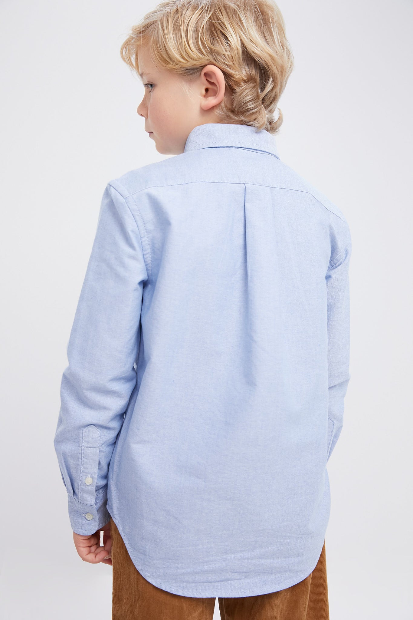 Boys Blue Long-Sleeve Oxford Button-Down Sportshirt-Get Girly