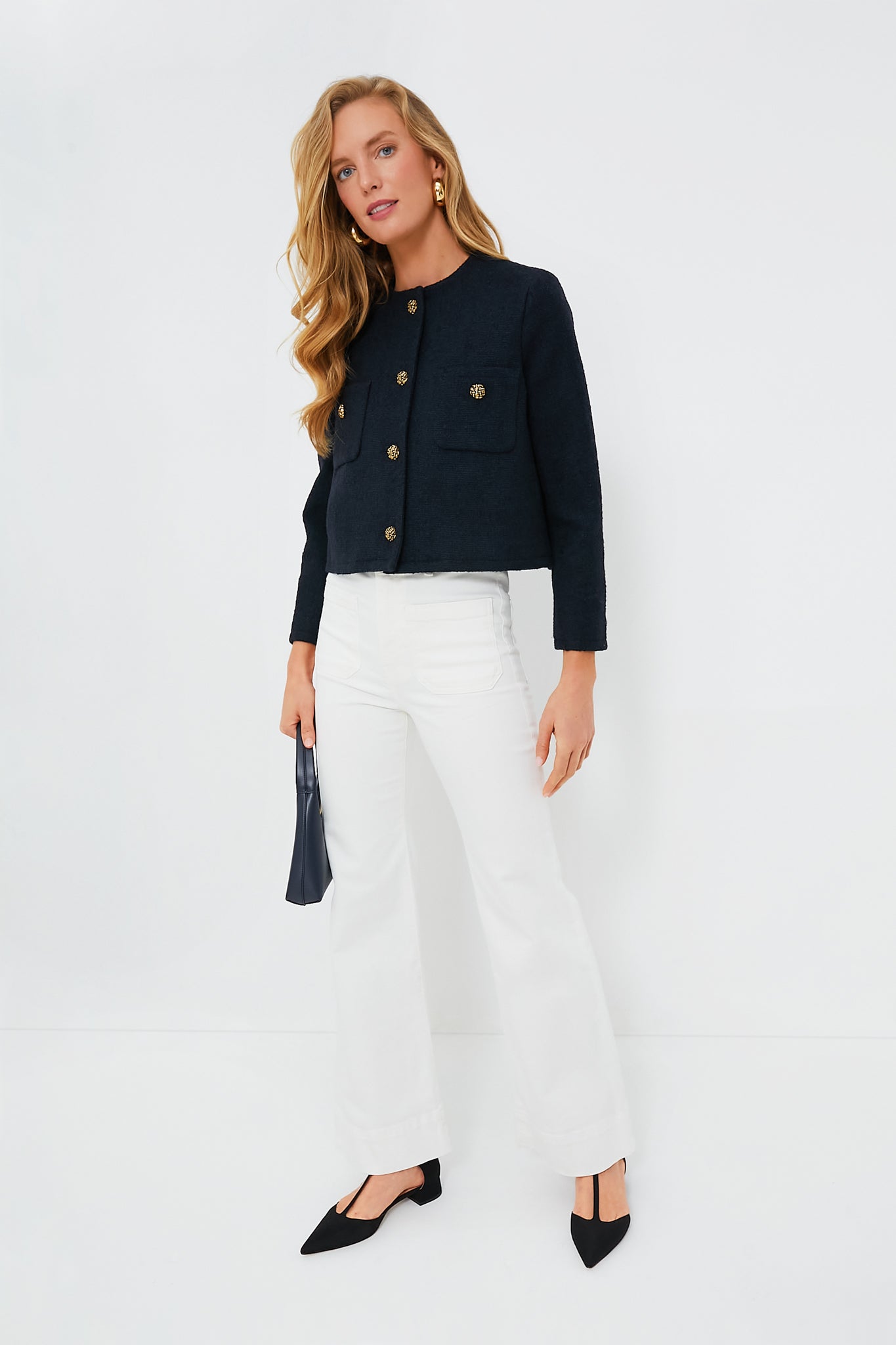 Black Grosgrain Collins Flats-Get Girly