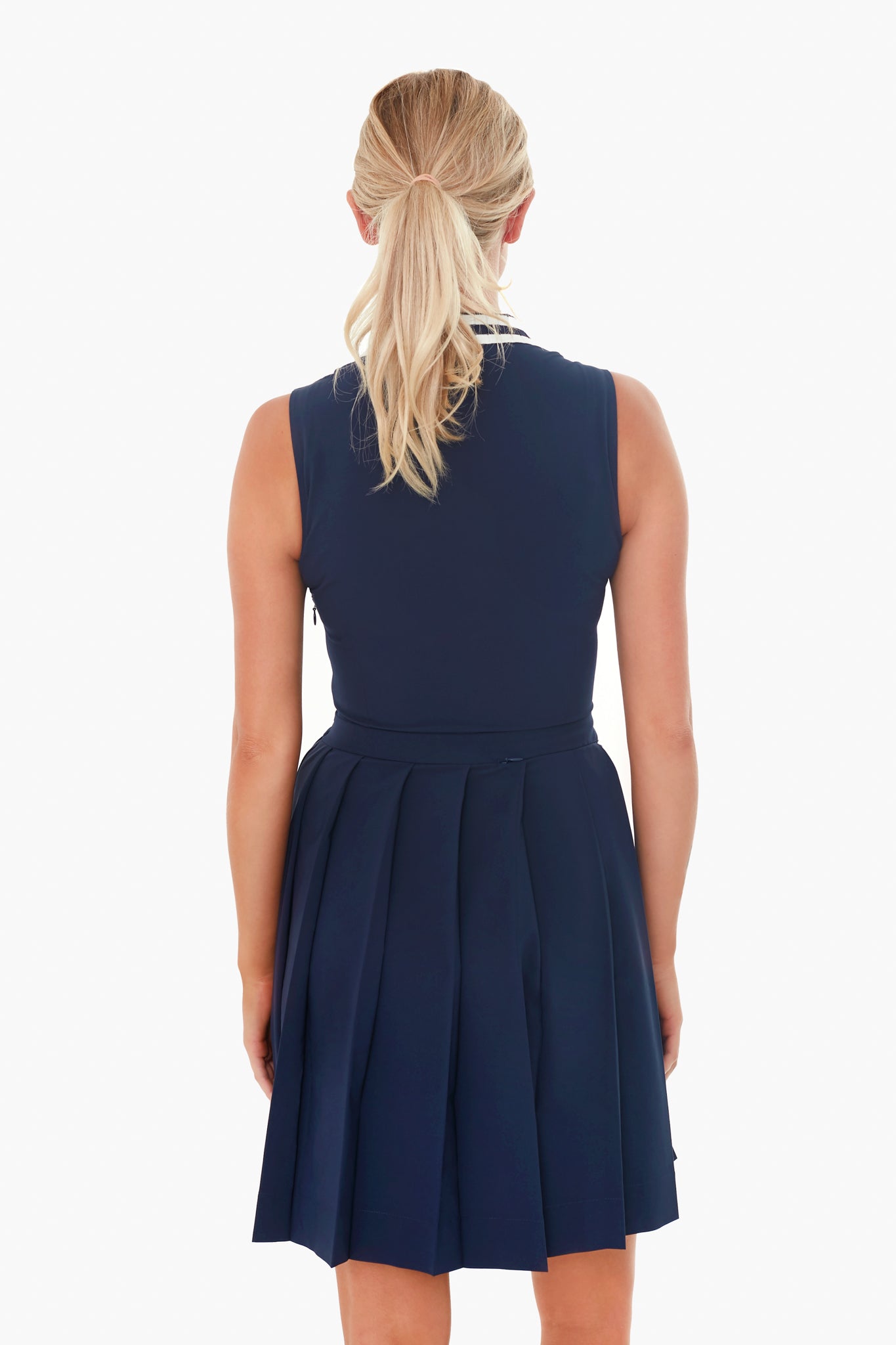 Navy Performance Pleated Golf Dress-Get Girly