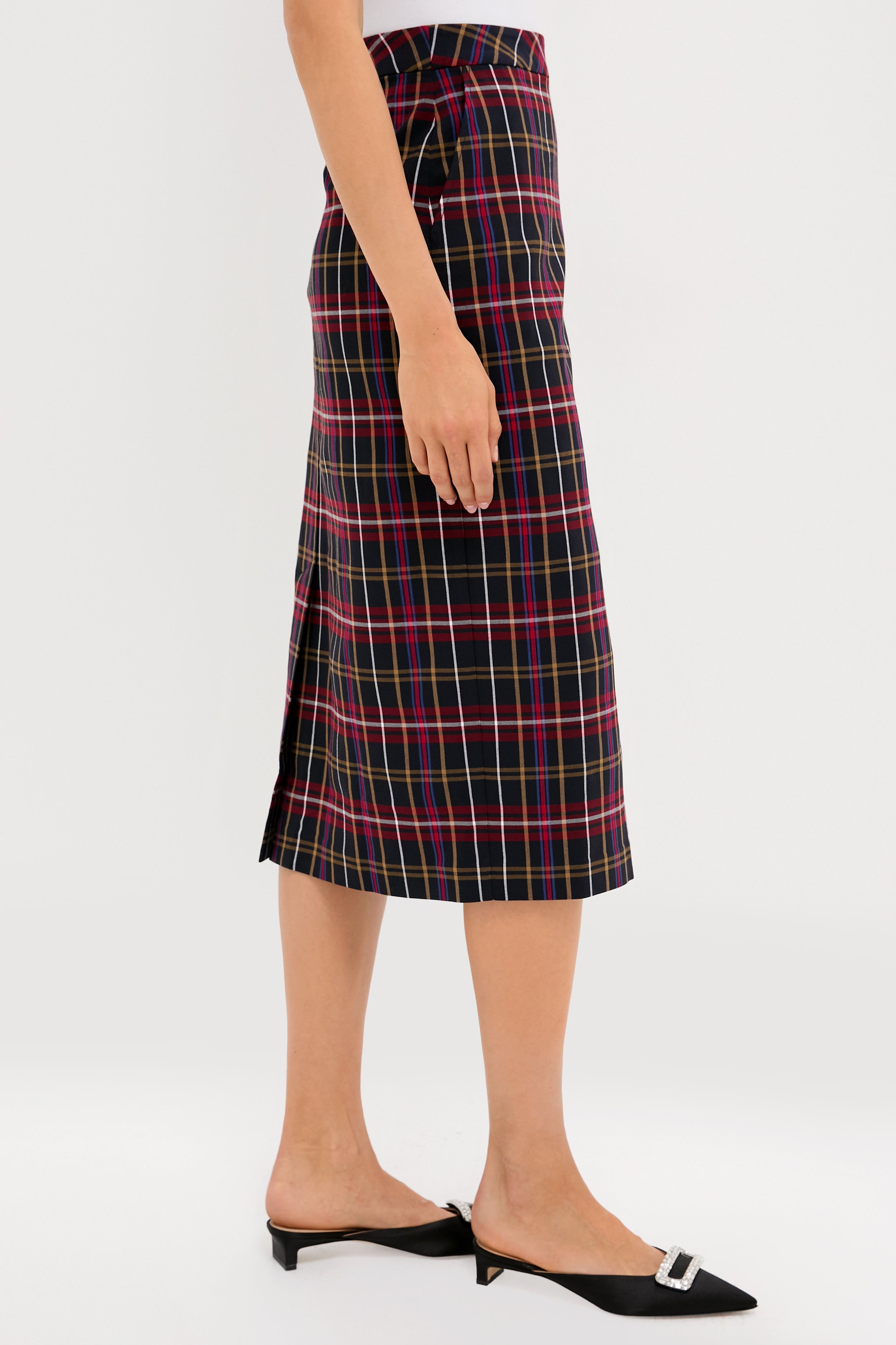 Baroque Tartan Gwyneth Midi Skirt-Get Girly