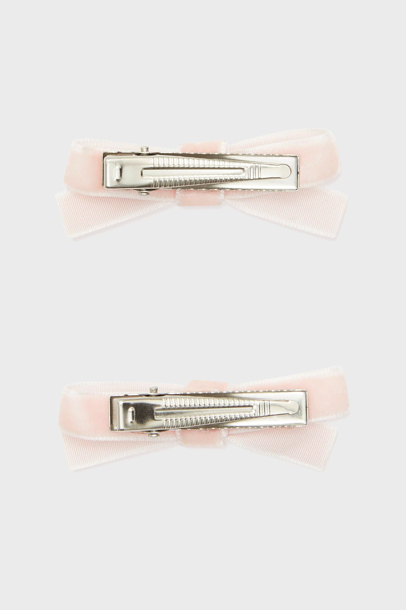Pink Small Velvet Bow Clips Set of 2-Get Girly