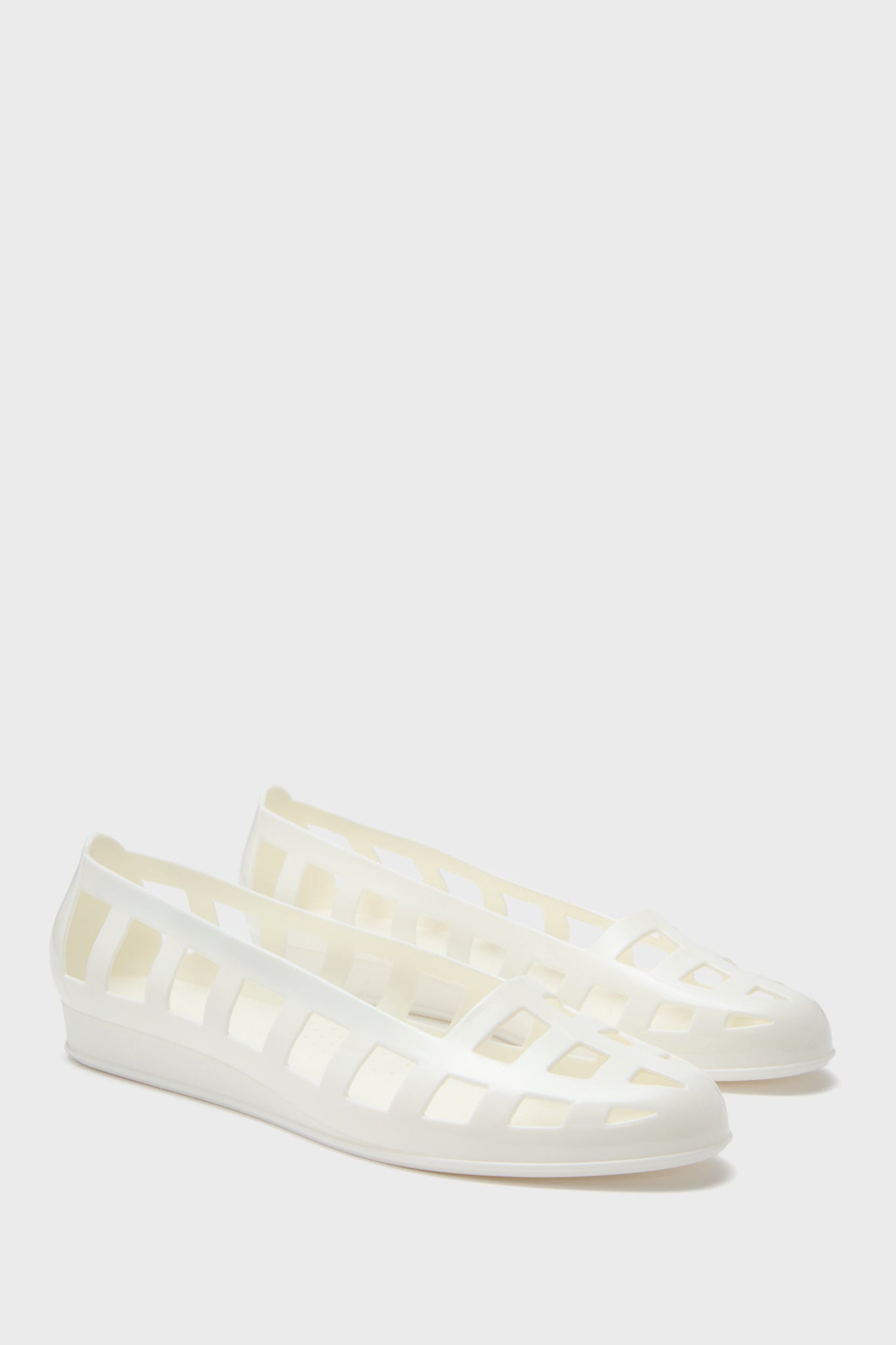 White Elli Ballerina Flats-Get Girly