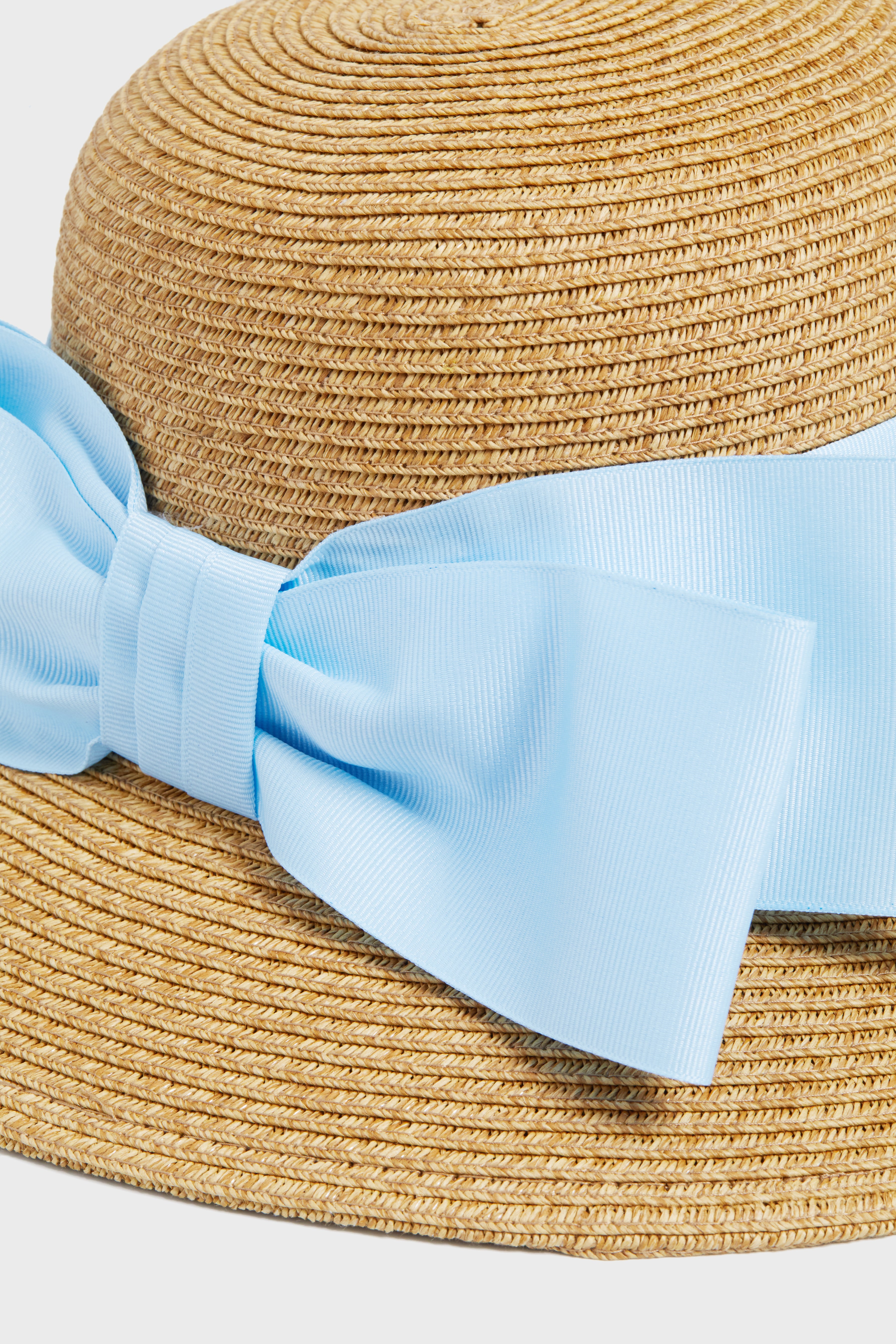 Exclusive Blue Packable Wide Bow Sunhat-Get Girly