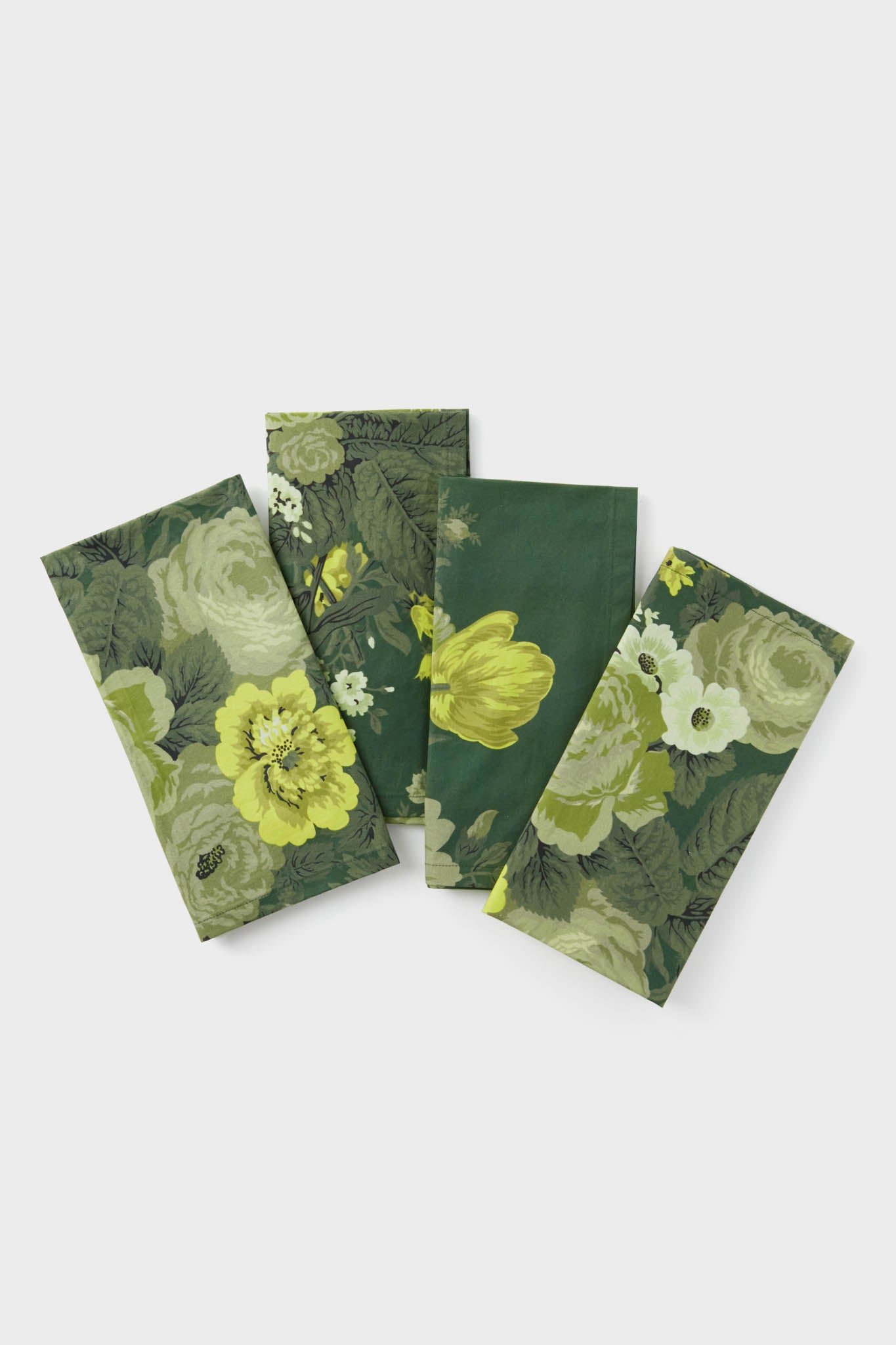 Verdant Floral Printed Napkins Set of 4-Get Girly