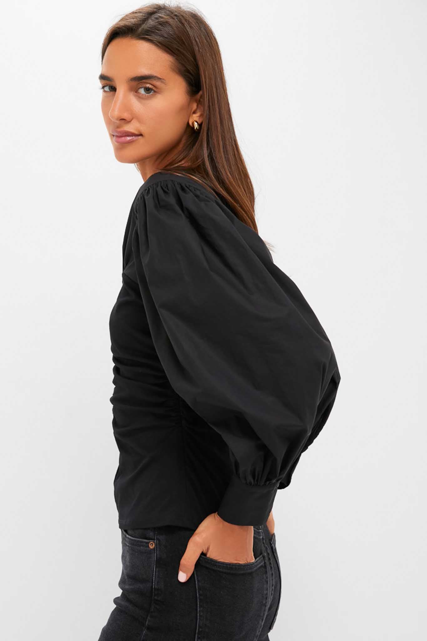 Black Mixed-Media Anita Blouse-Get Girly