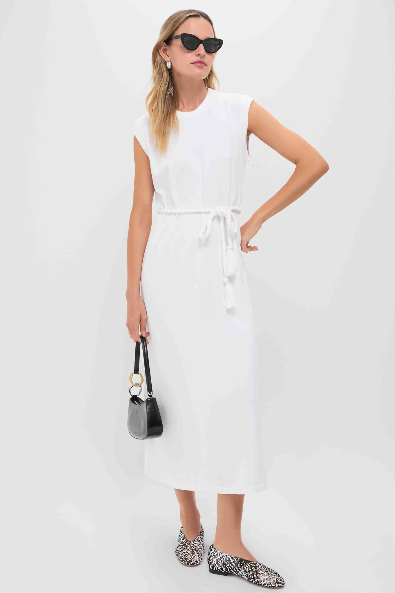 Black and White Woven Ballerina-Get Girly