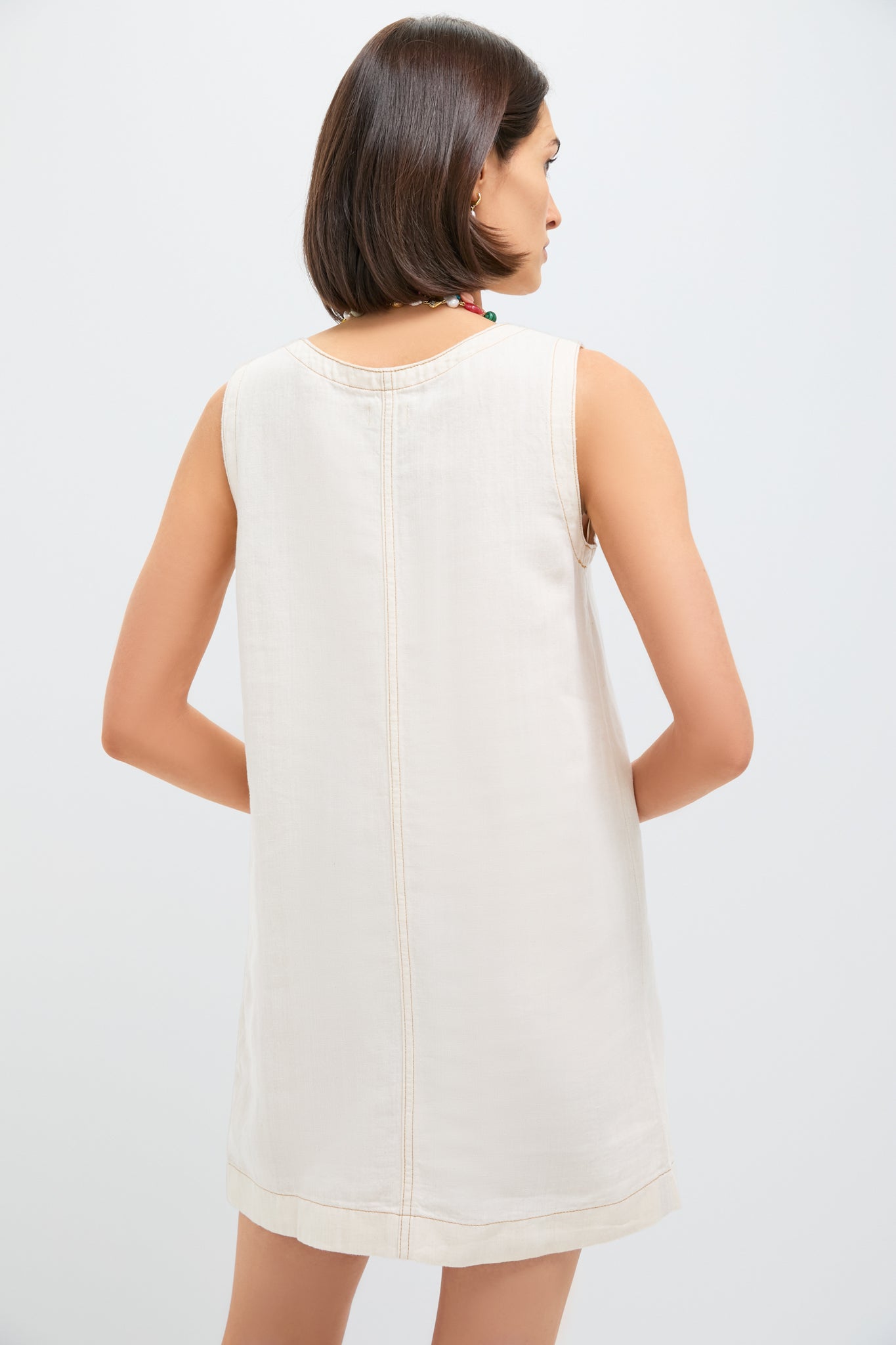 Whitecliff Wash Linen Denim Malibu Mini Dress-Get Girly