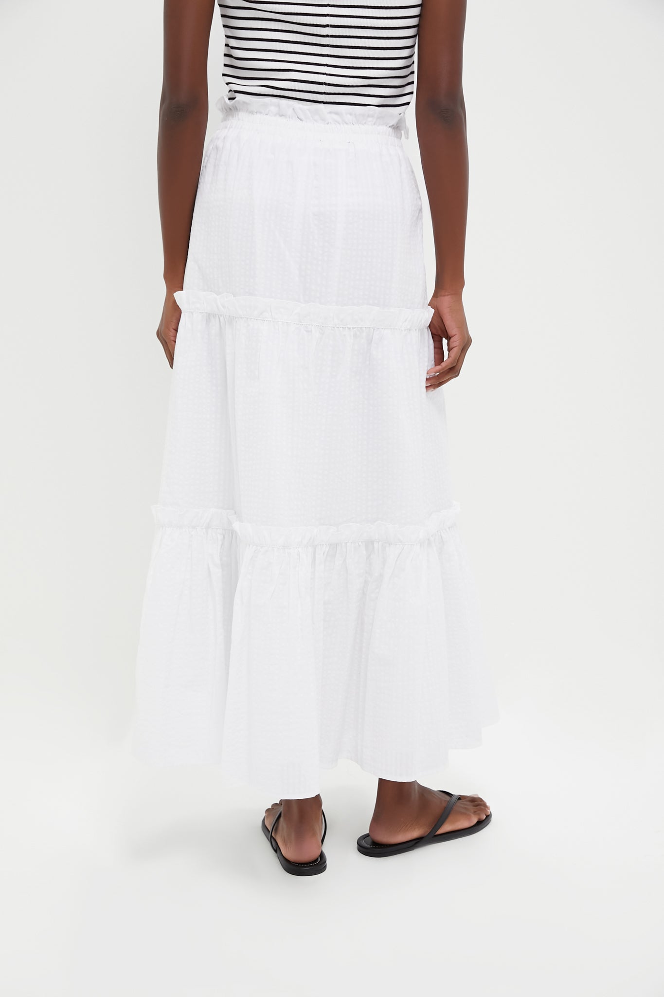 White Seersucker Prado Skirt-Get Girly