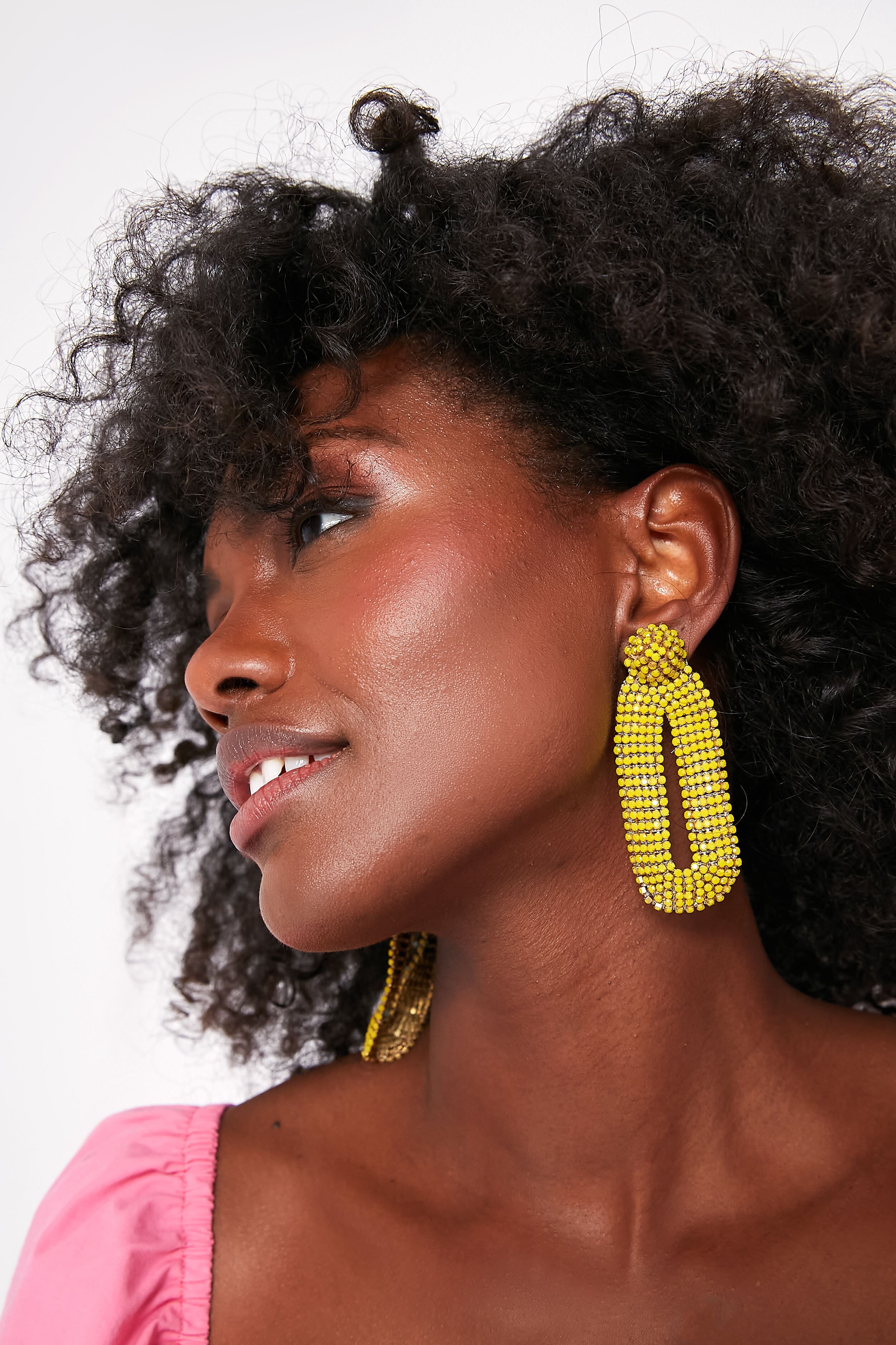 Yellow Bianca Earrings-Get Girly
