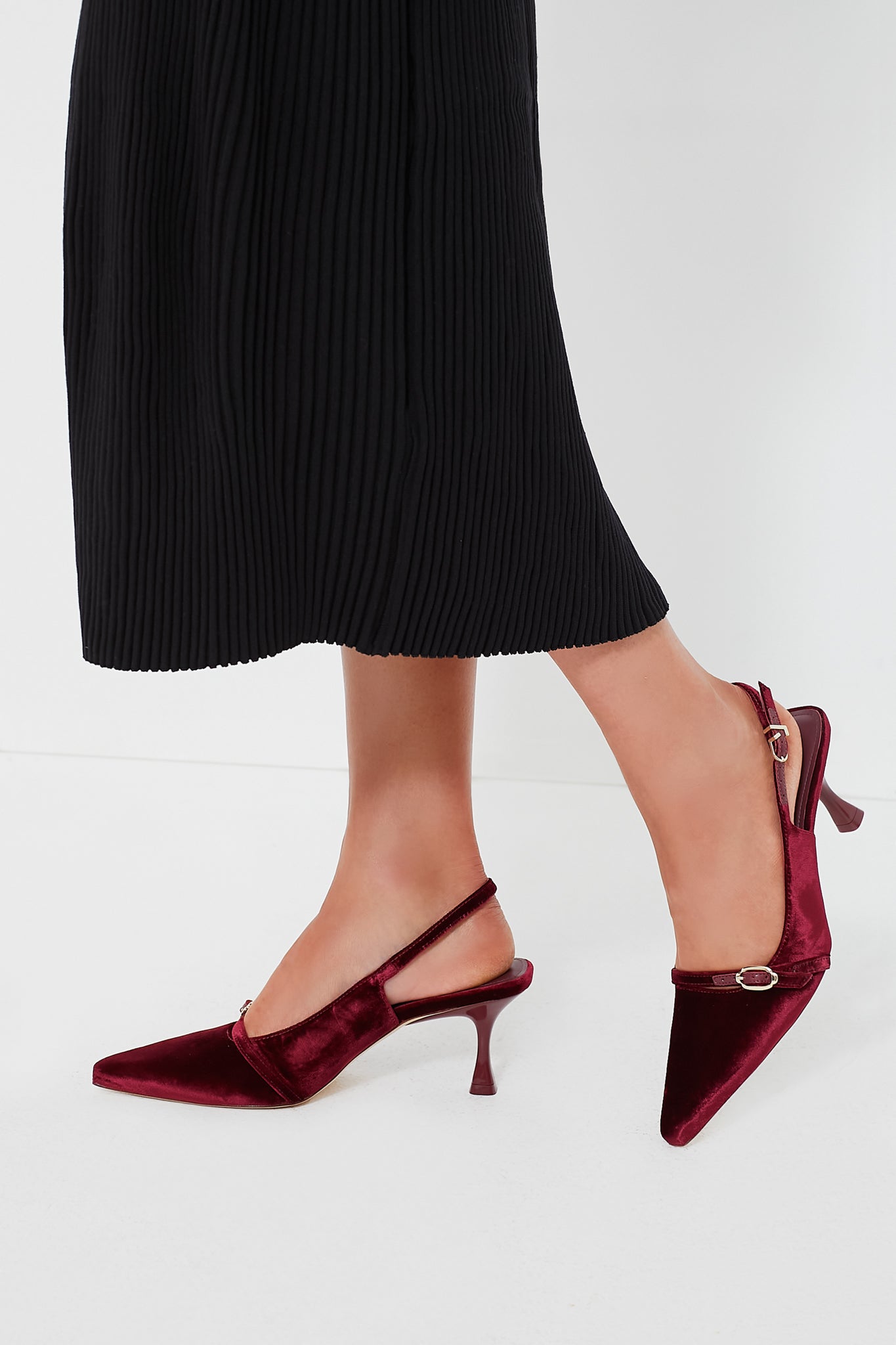 Wine Velvet Ines Heels-Get Girly