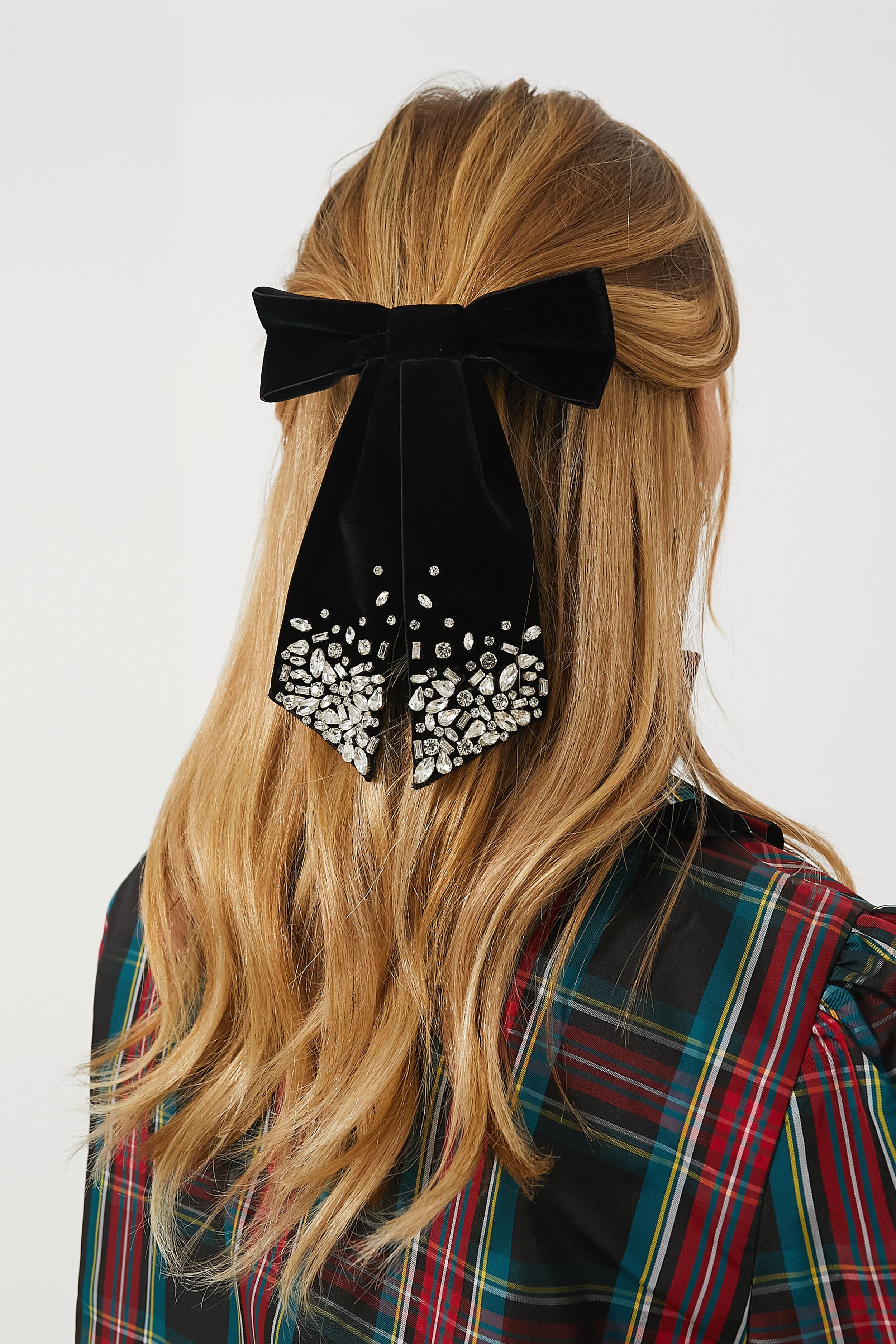 Black Matilee Velvet Bow-Get Girly