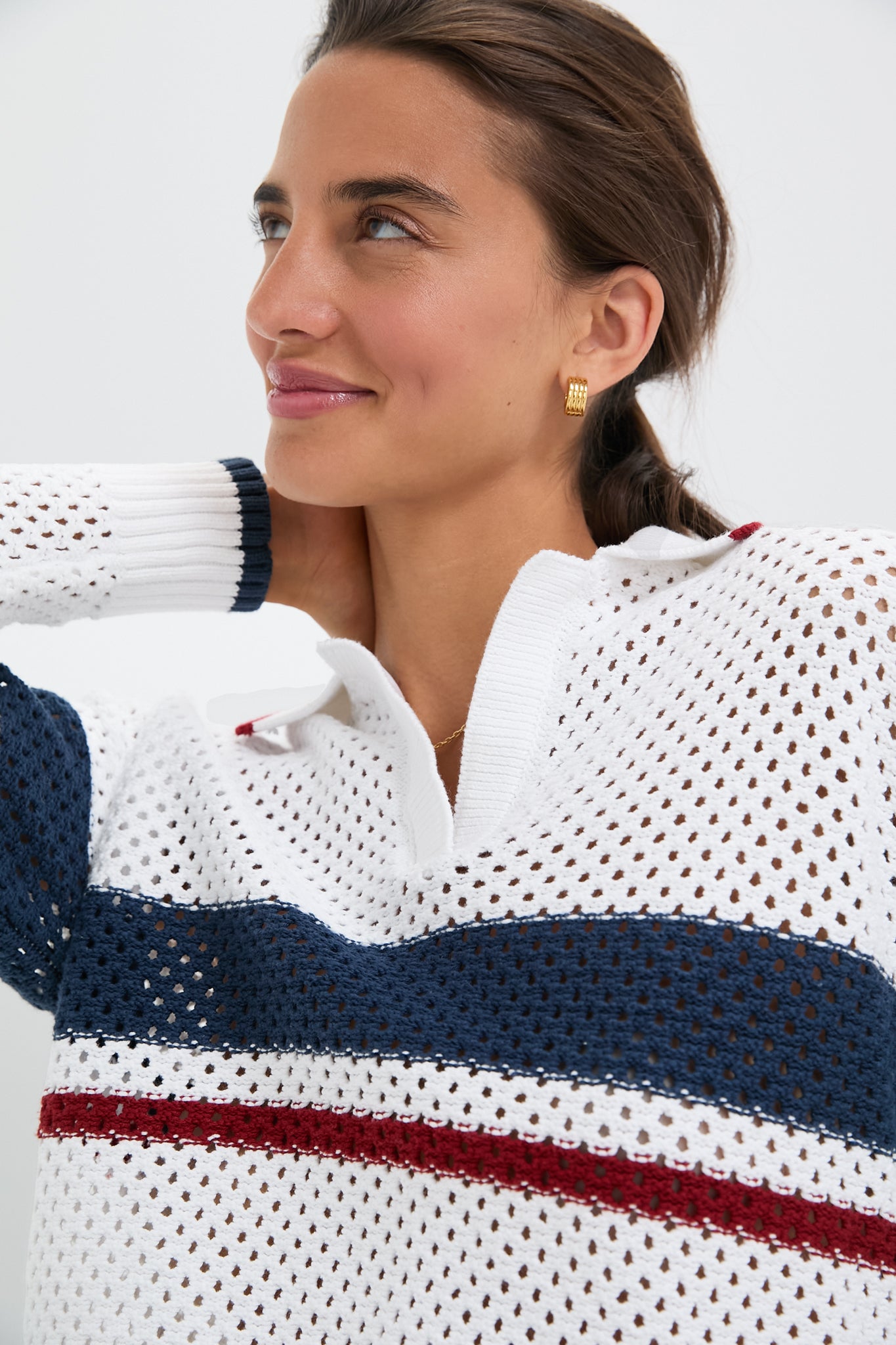 Americana Mesh Fischer Sweater-Get Girly