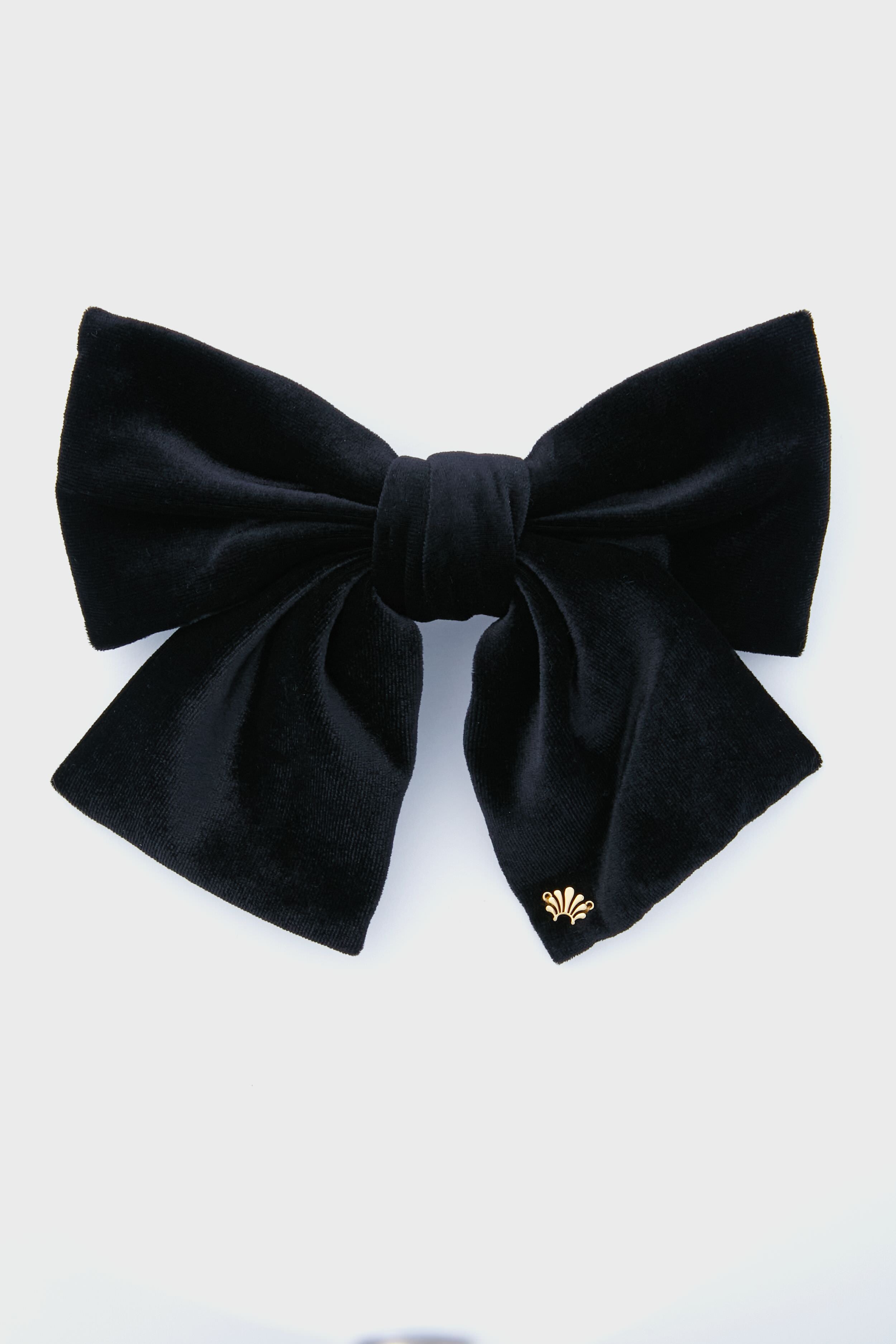 Exclusive Jet Jumbo Velvet Bow Barrette-Get Girly