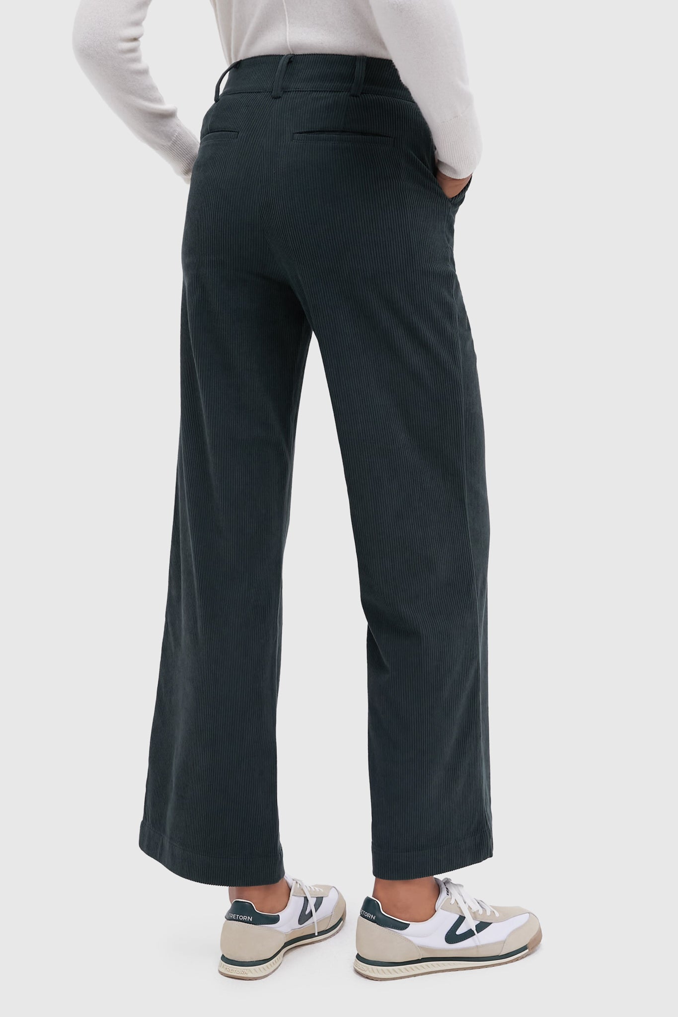 Army Green Wide Wale Corduroy Hunter Pants-Get Girly